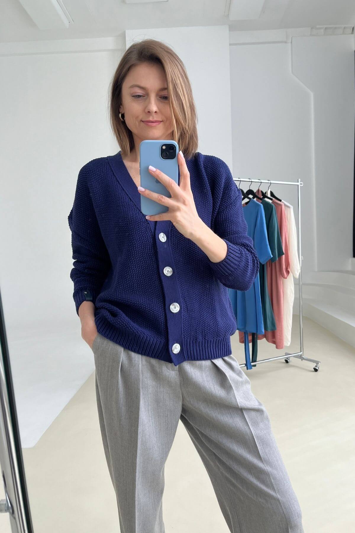 'Juliet' dark blue cardigan