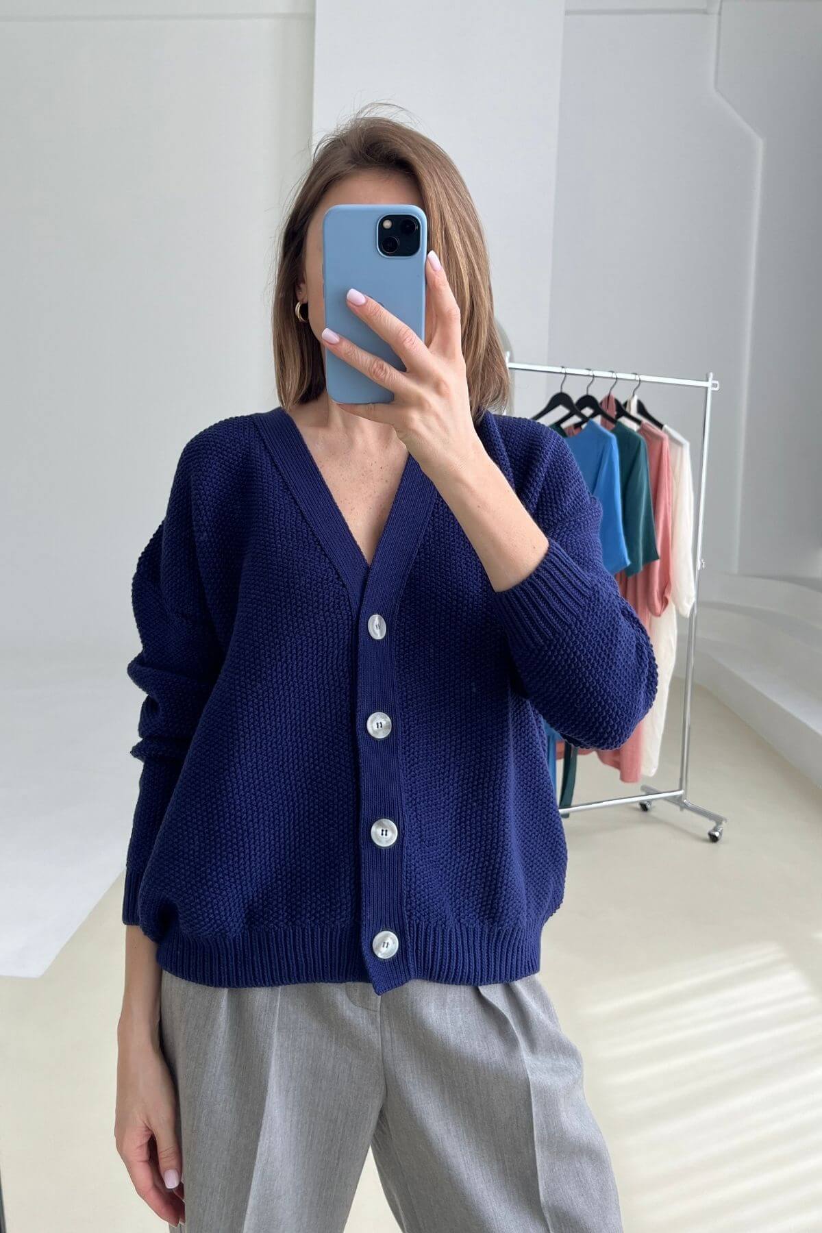 'Juliet' dark blue cardigan