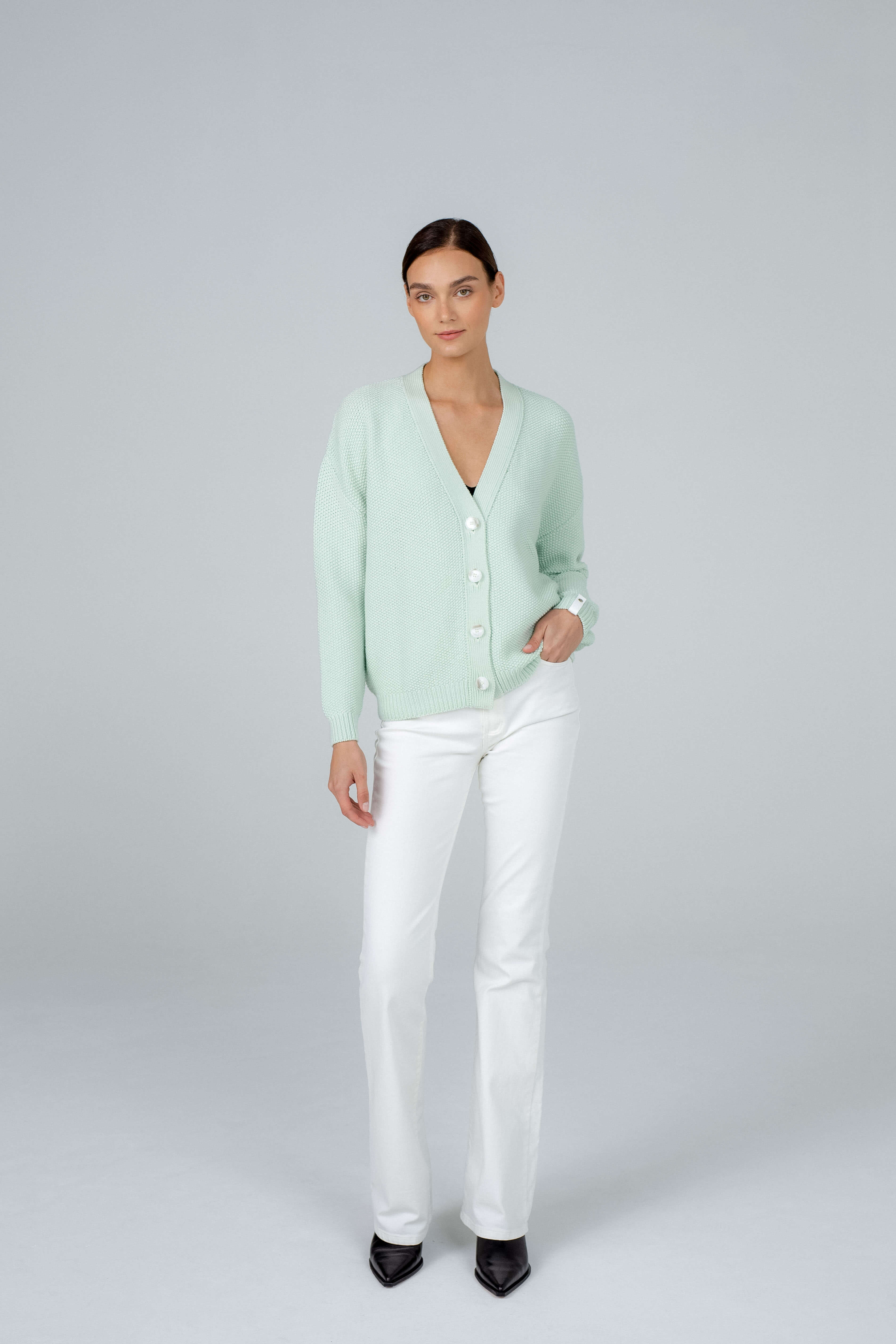 'Juliet' mint cardigan