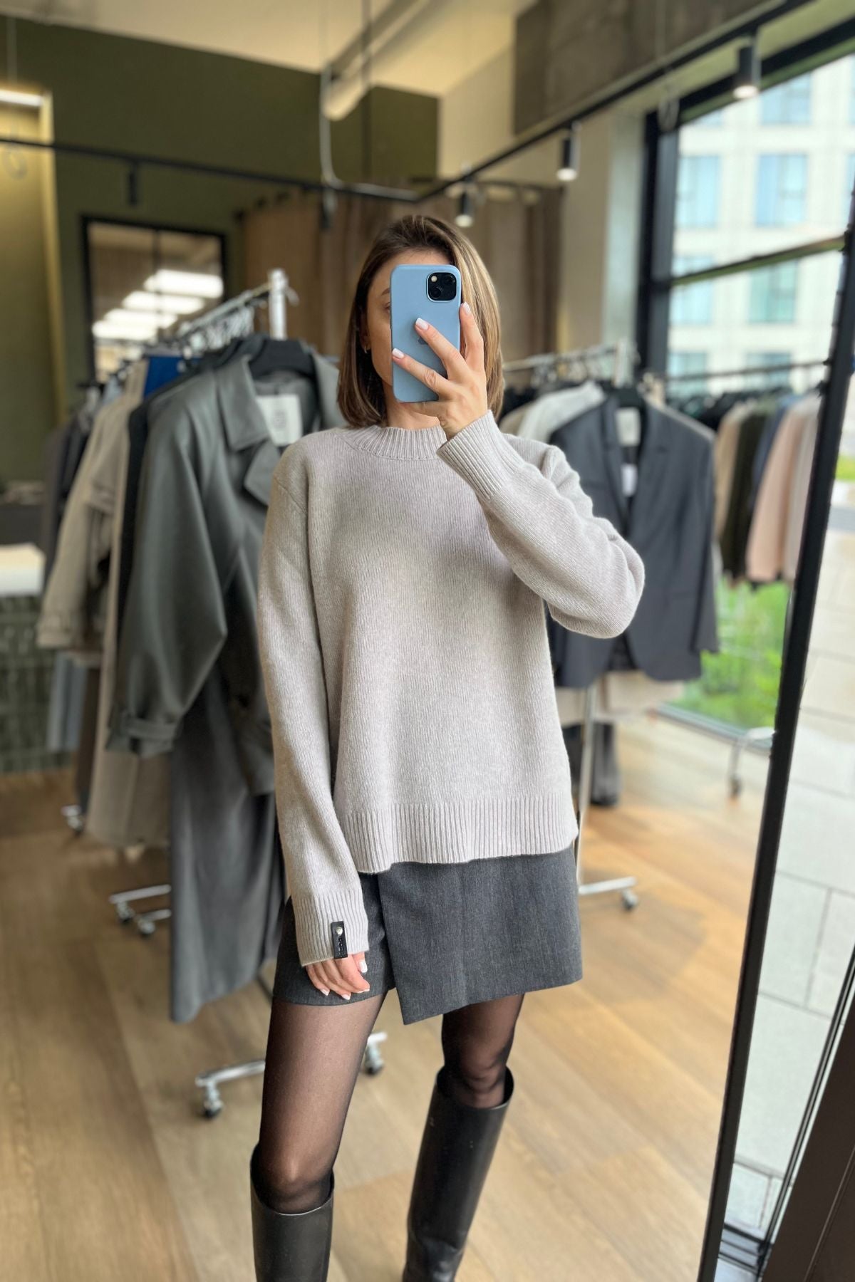 'Lea' sandy grey sweater sample
