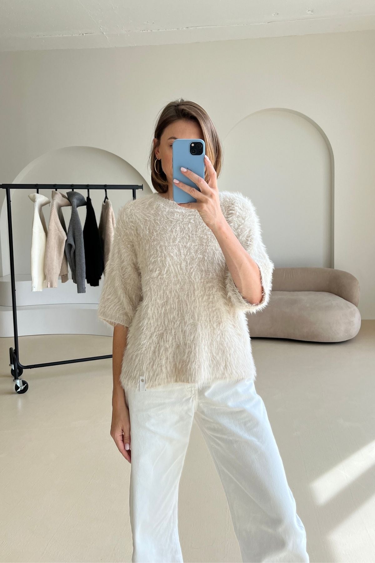 Light sand blouse sample