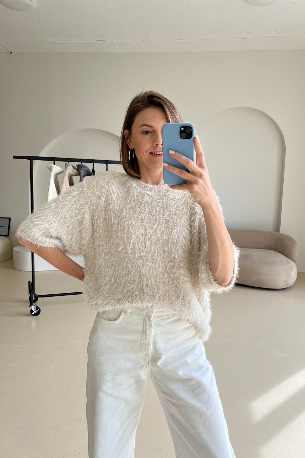 Light sand blouse sample