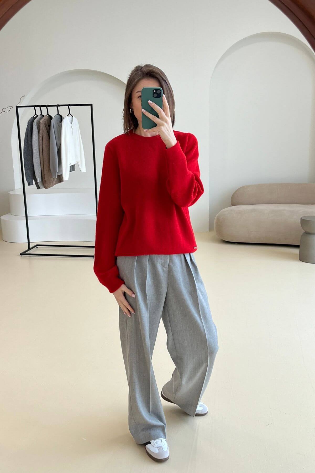 'Michelle' chili red sweater