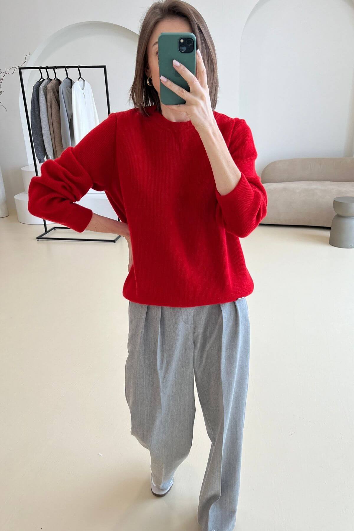 'Michelle' chili red sweater