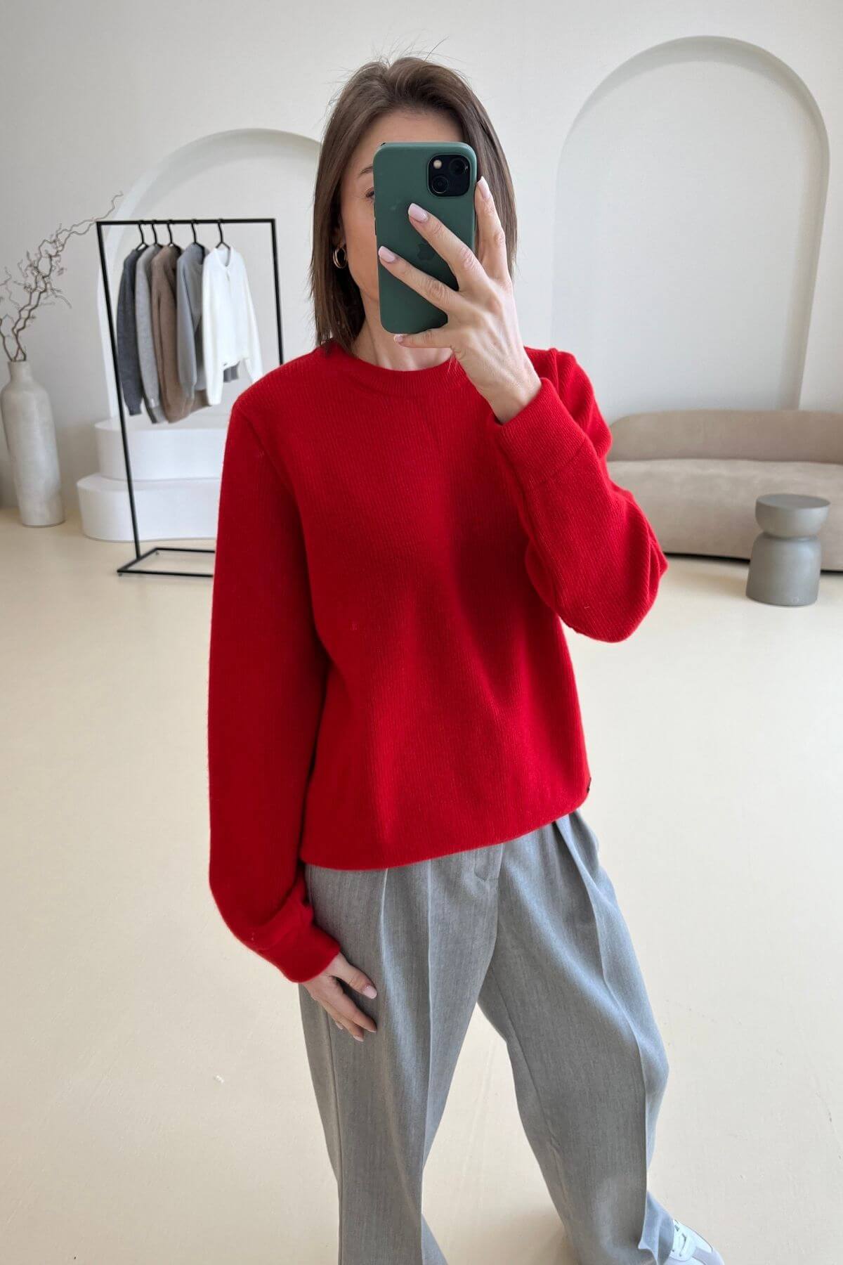 'Michelle' chili red sweater