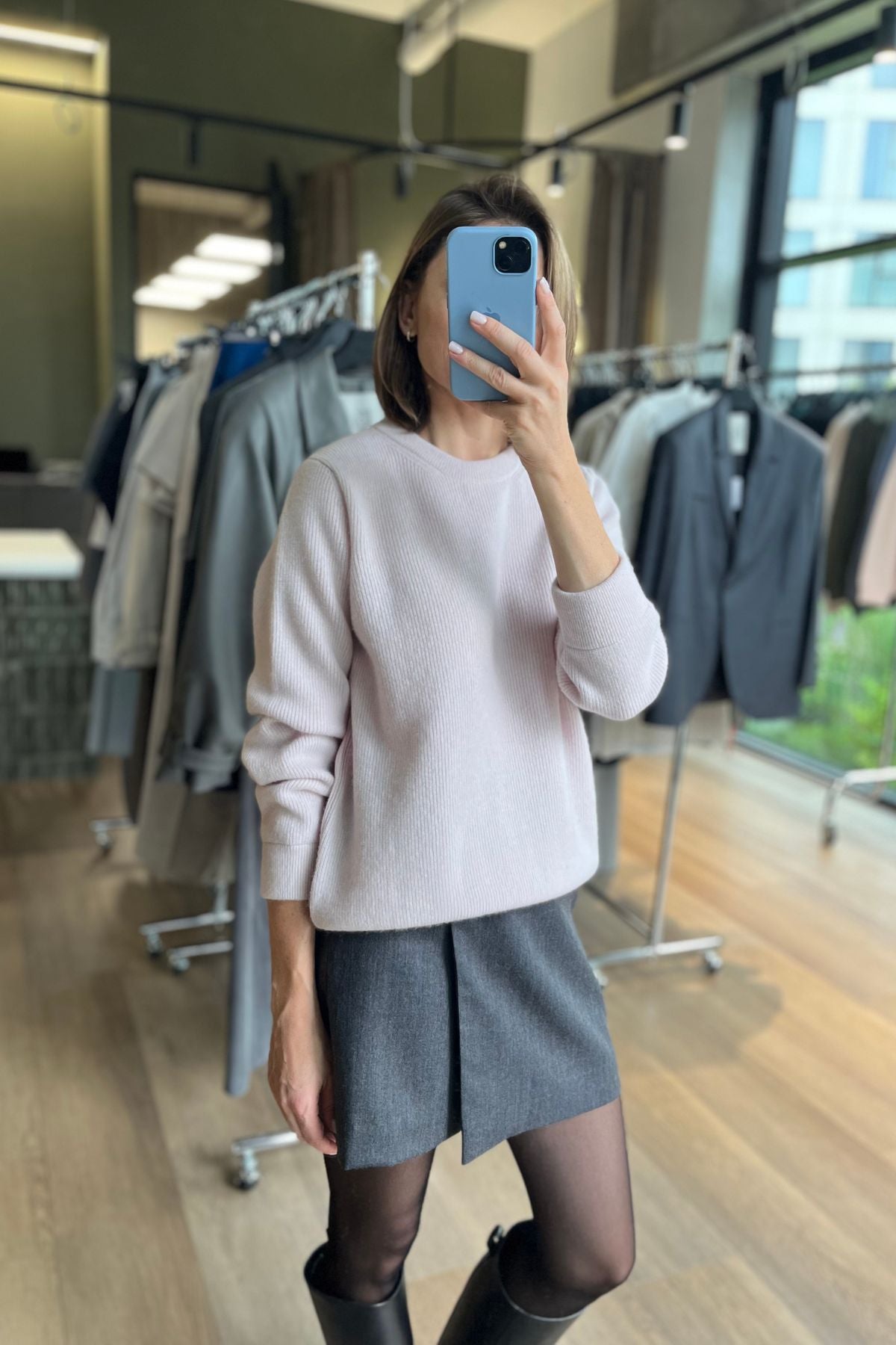 'Michelle' creamy pink sweater