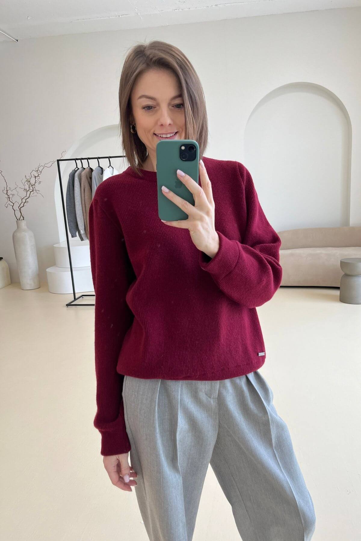 'Michelle' wine sweater