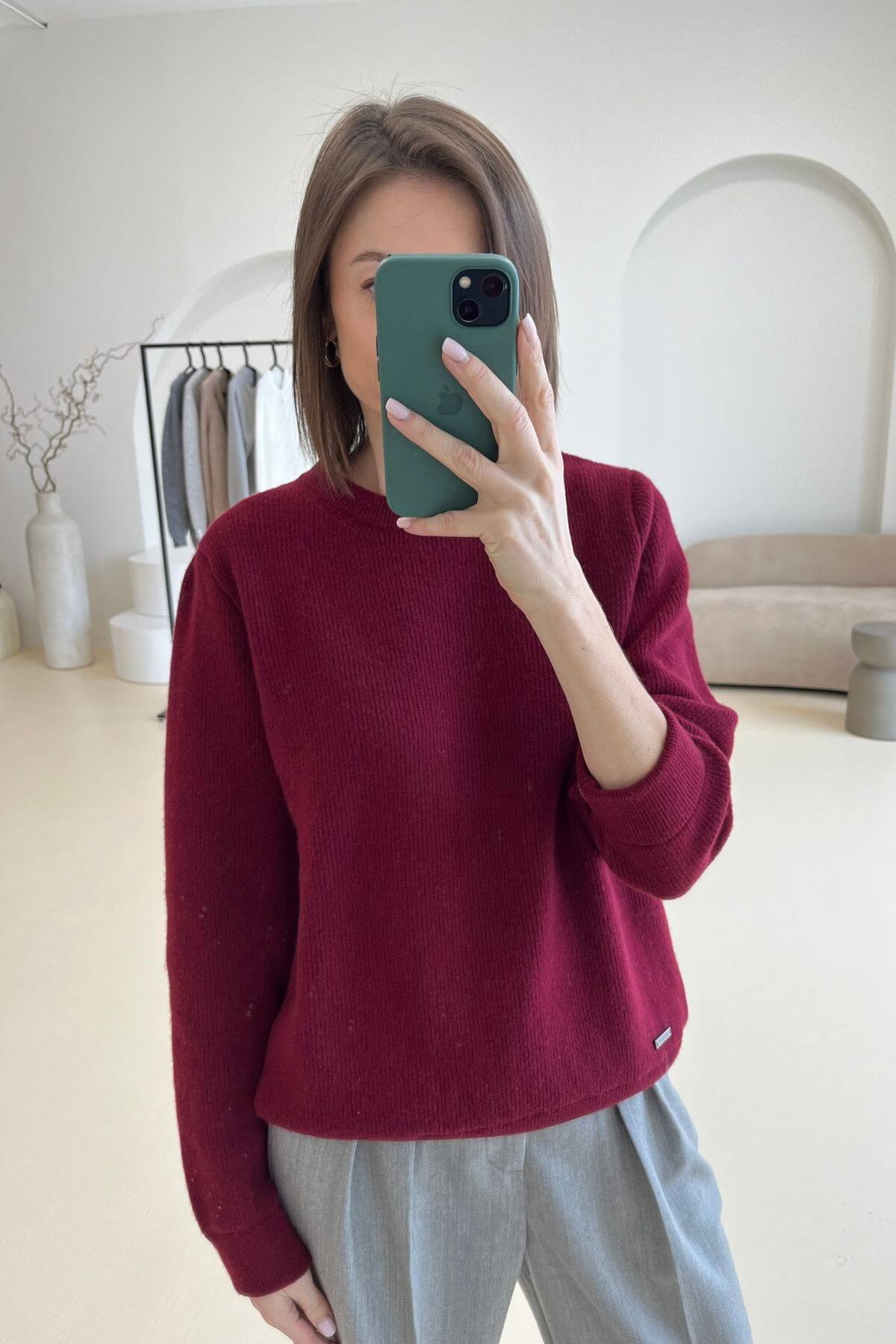 'Michelle' wine sweater