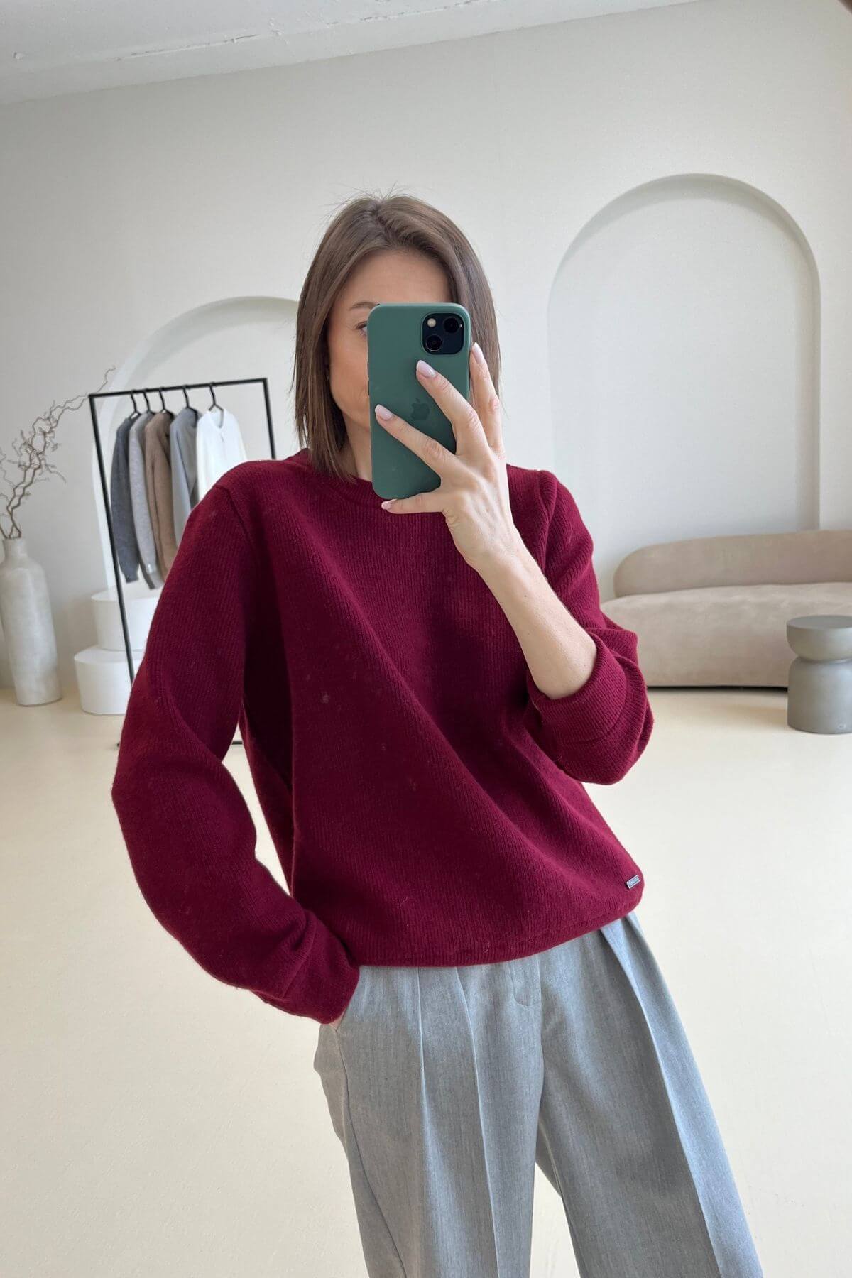 'Michelle' wine sweater