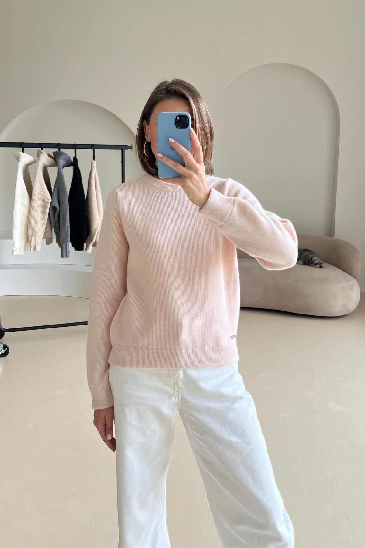 'Michelle' light peach sweater