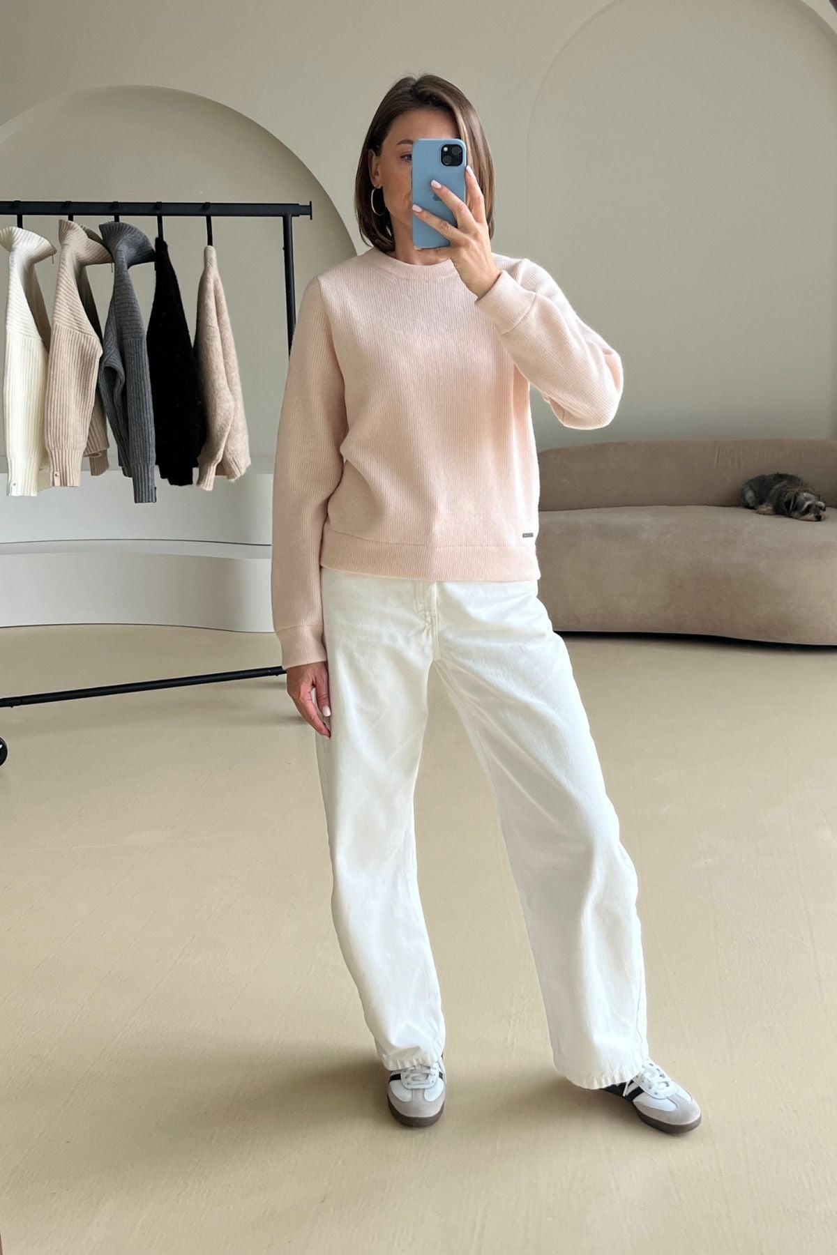 'Michelle' light peach sweater