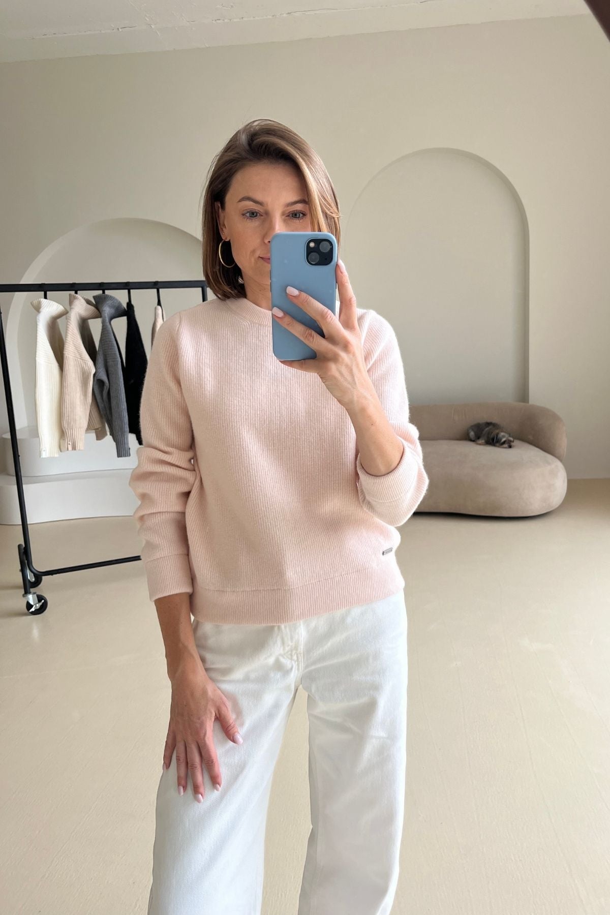 'Michelle' light peach sweater