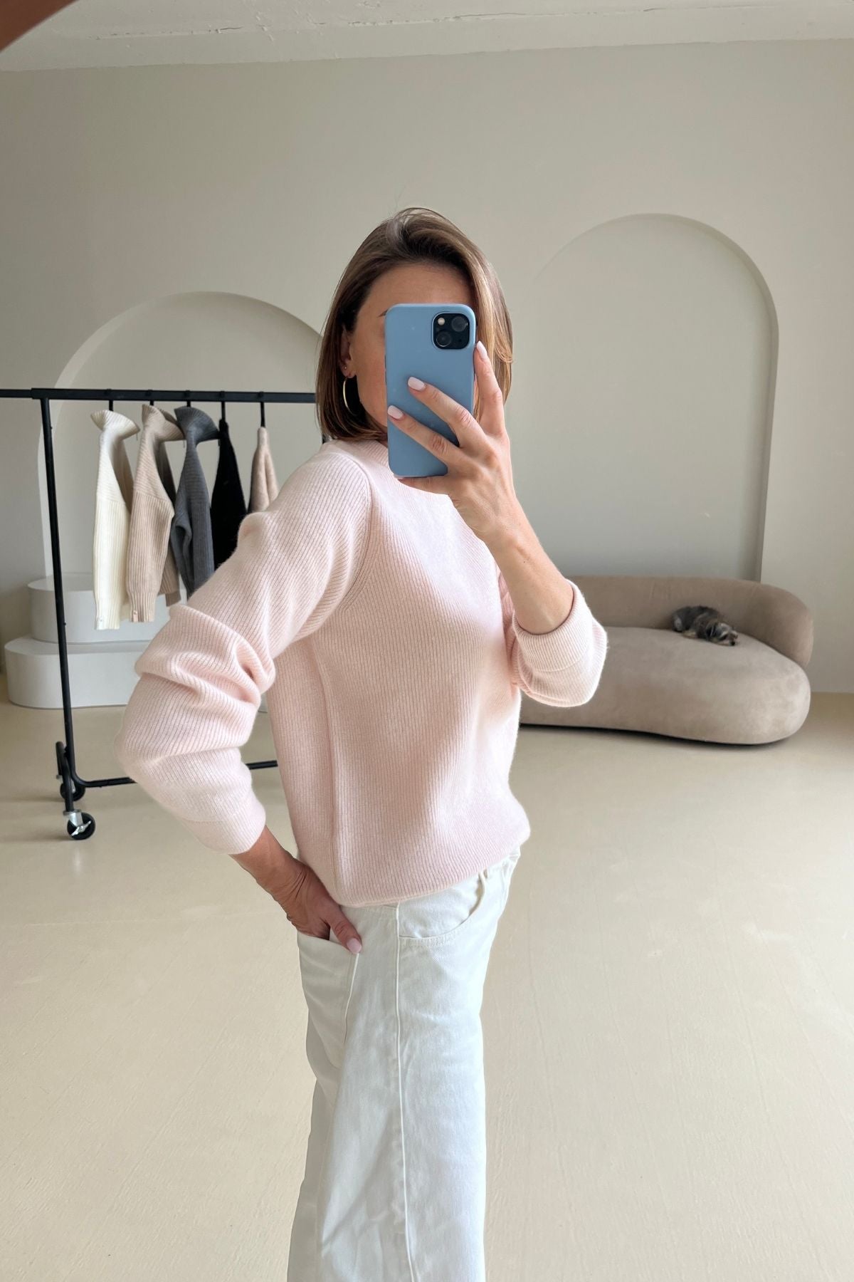 'Michelle' light peach sweater