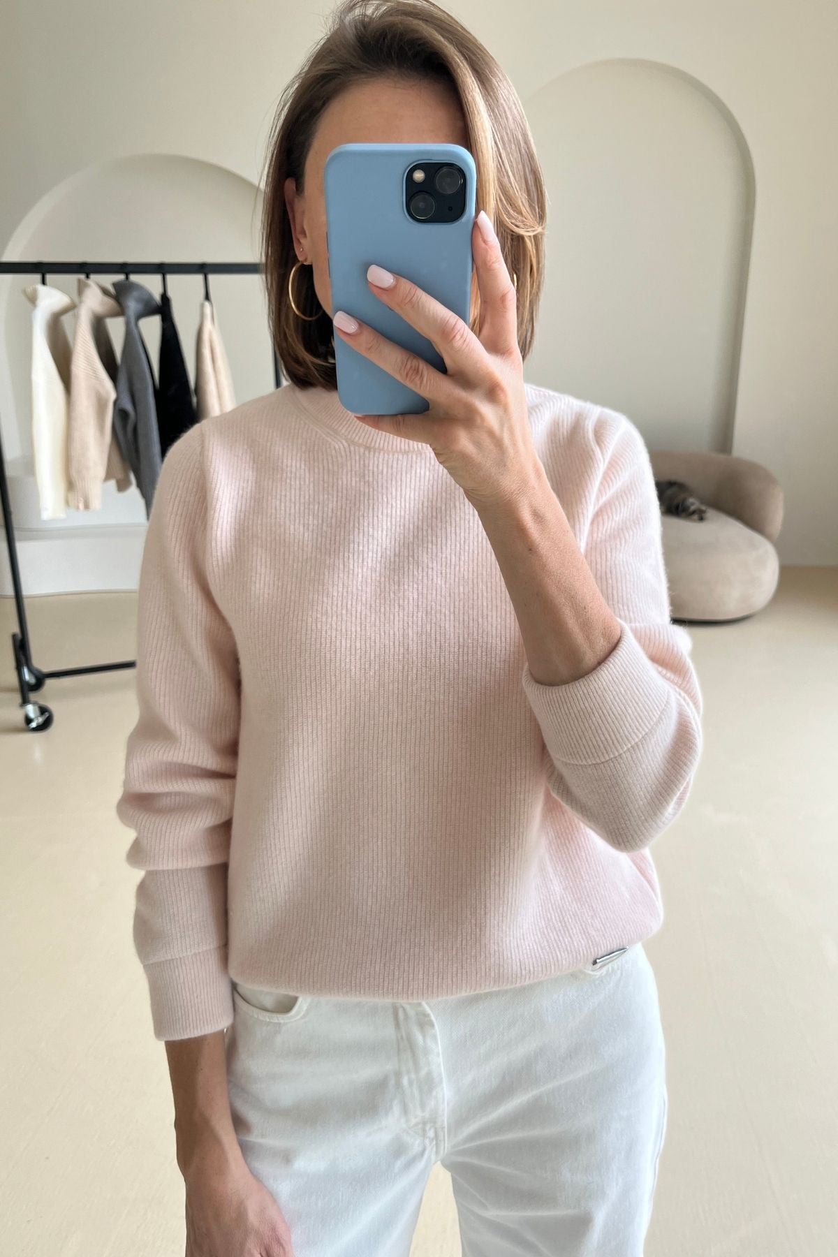 'Michelle' light peach sweater