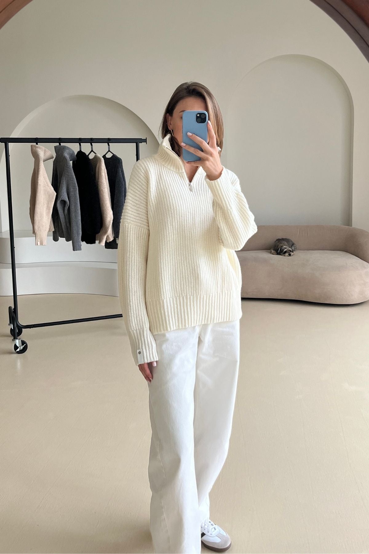 'Monique' milk white sweater