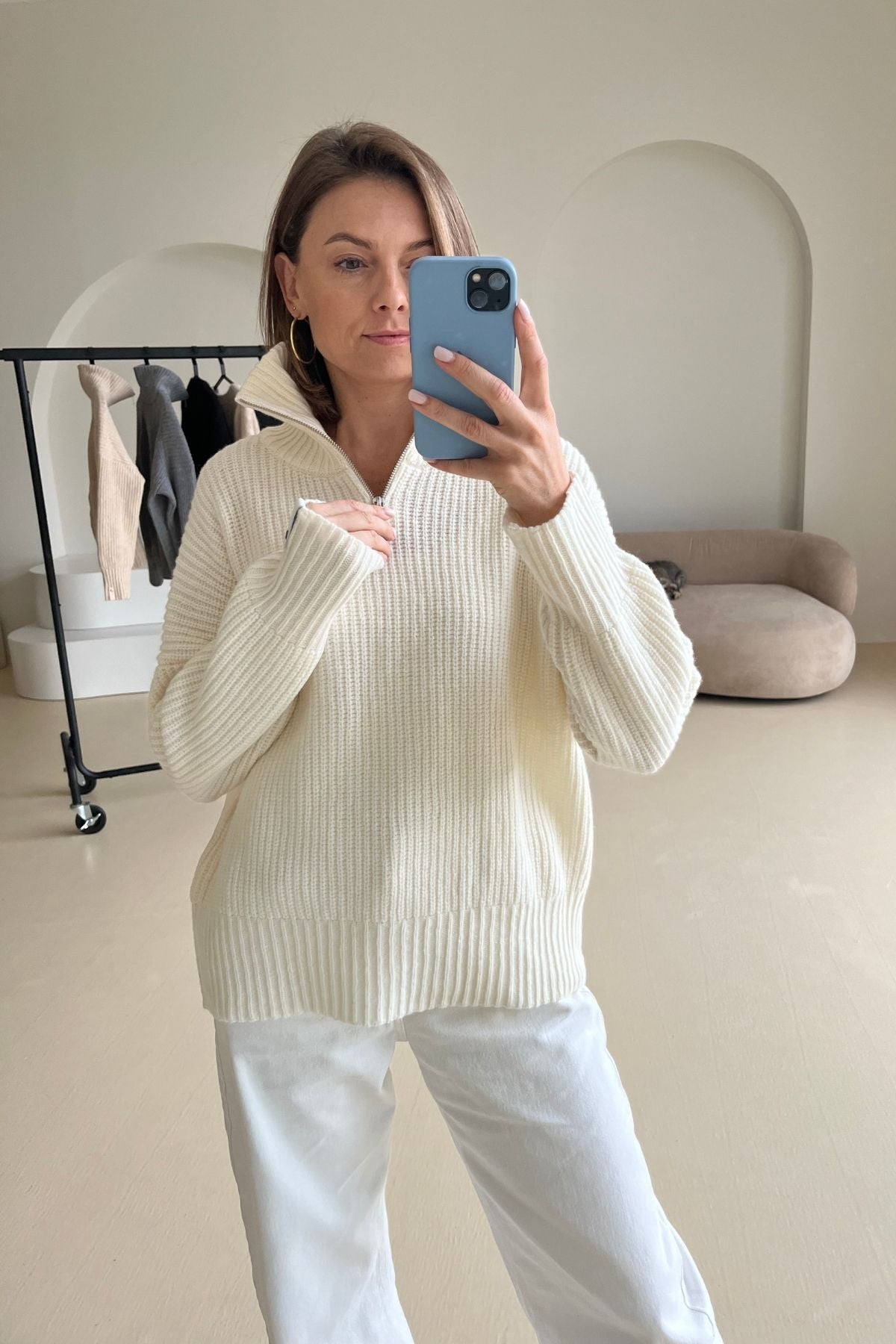 'Monique' milk white sweater