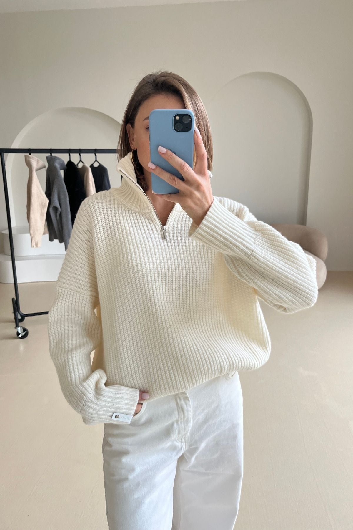 'Monique' milk white sweater