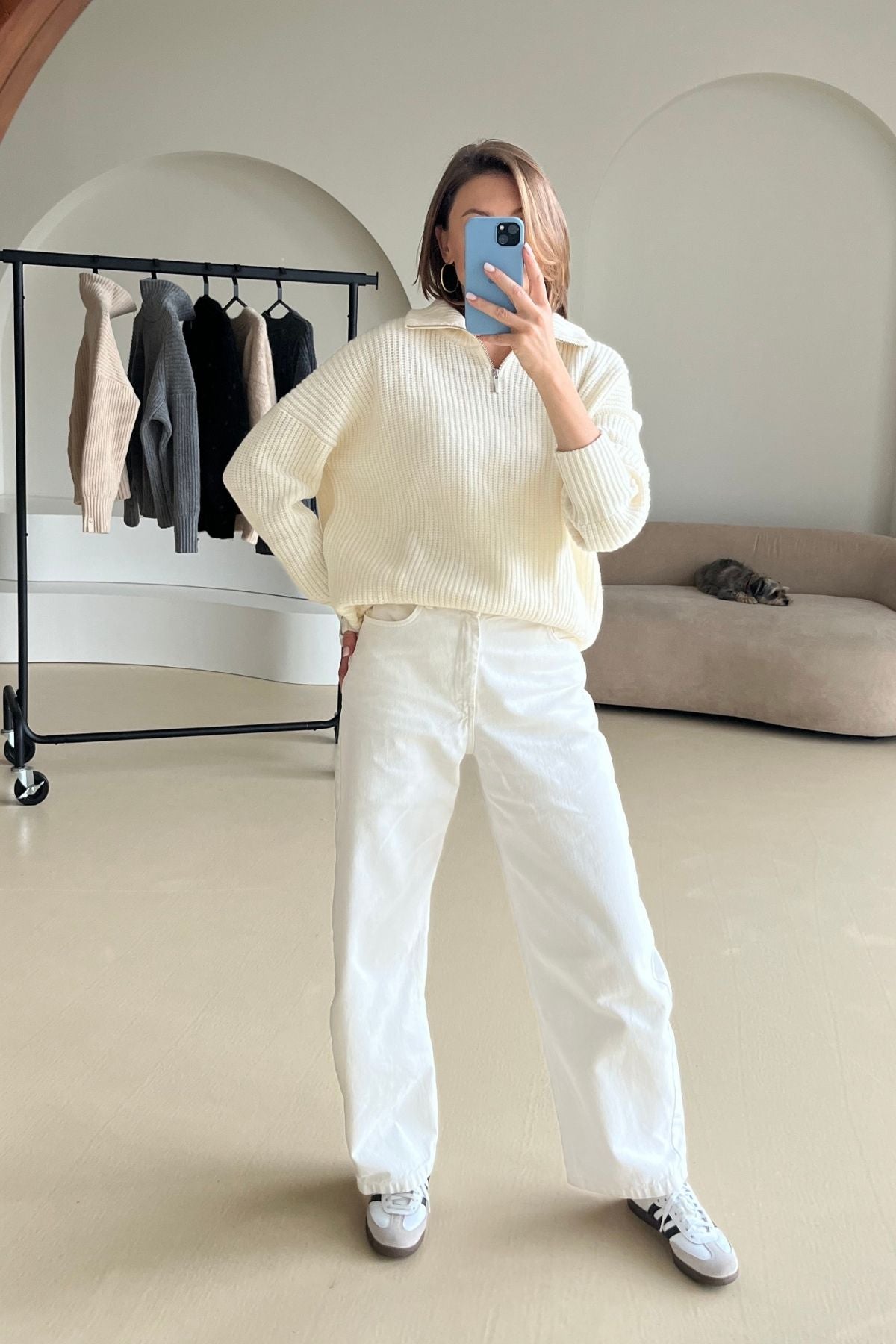 'Monique' milk white sweater