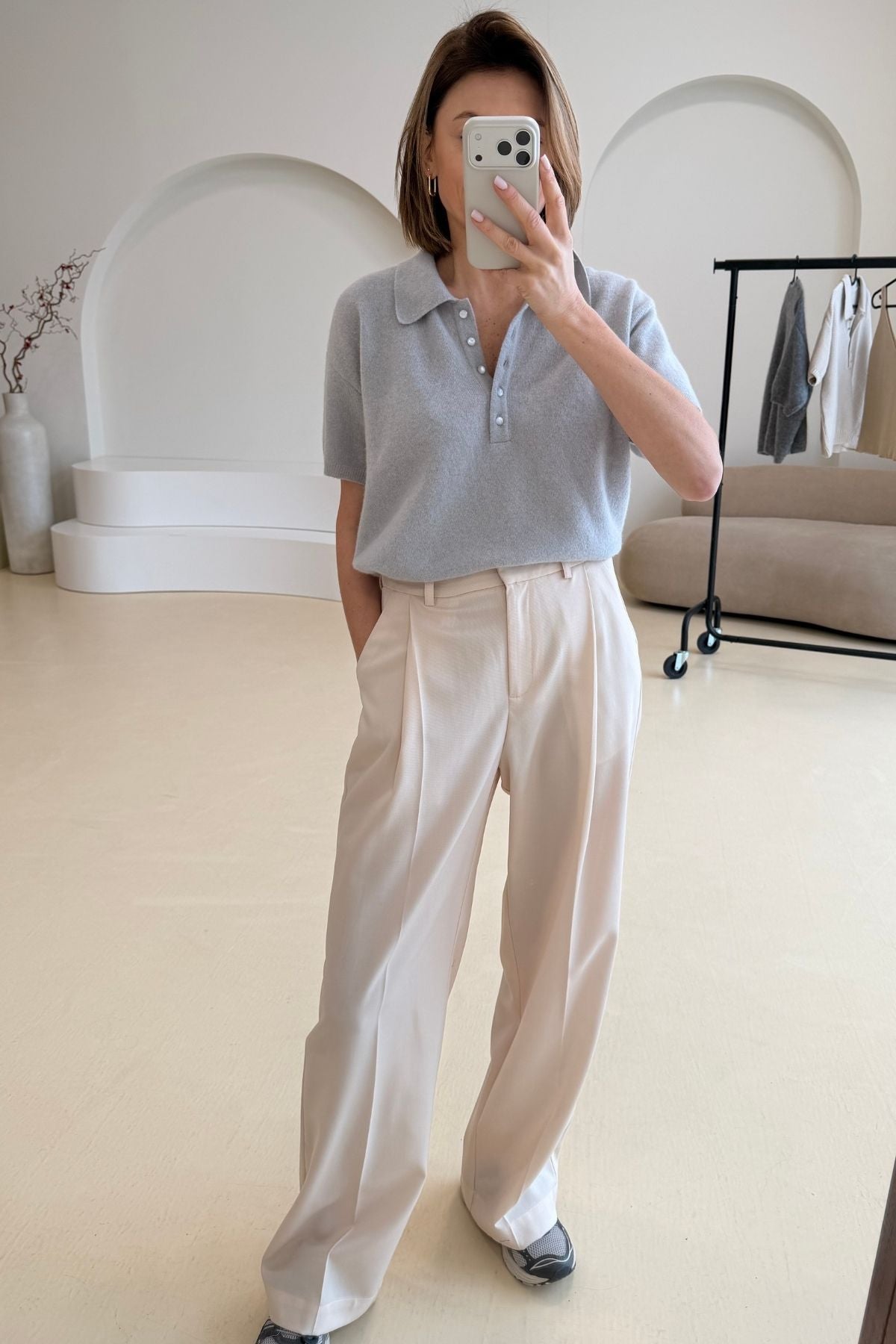 'Odile' champagne trousers sample