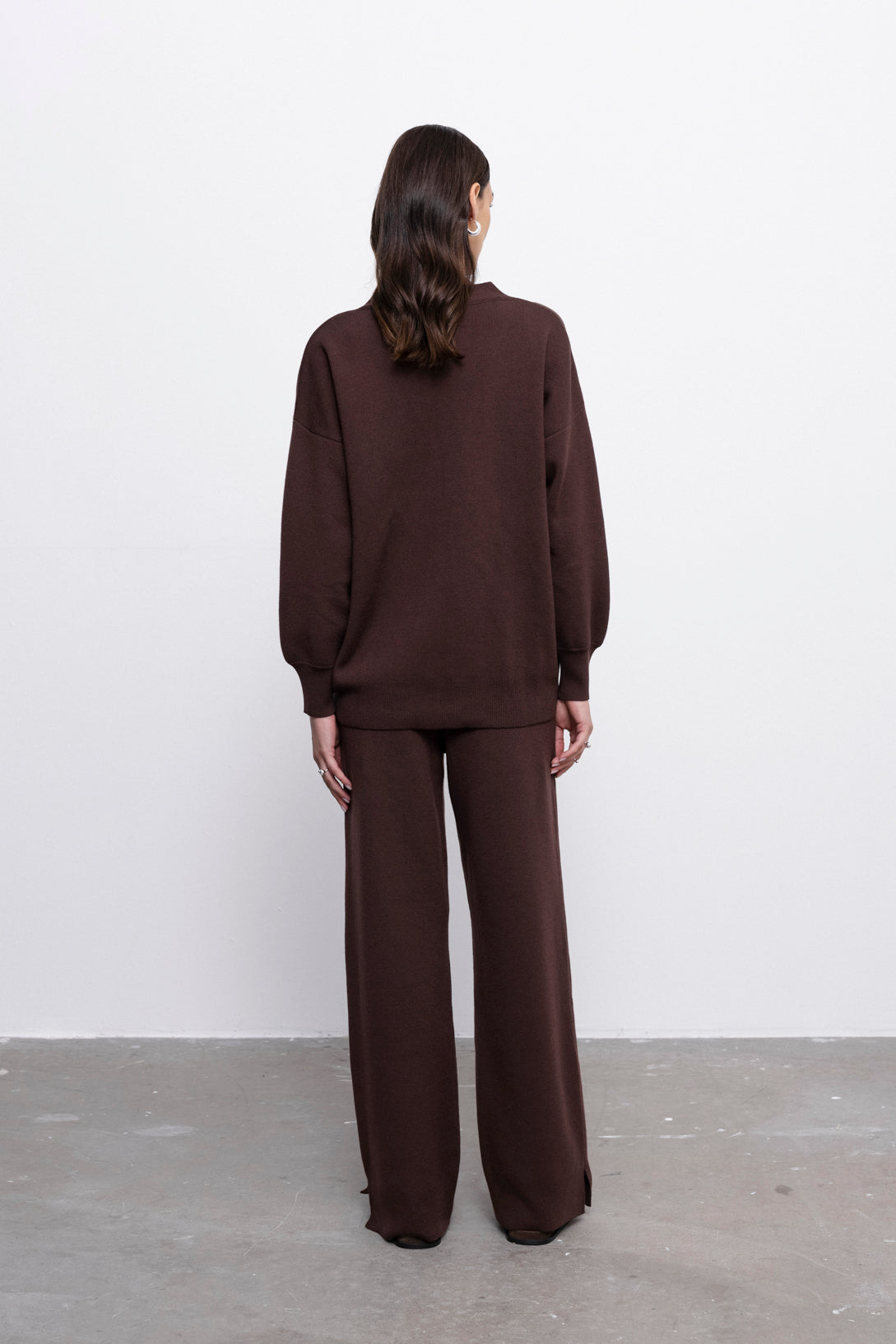 'Pauline' brown trousers & cardigan set