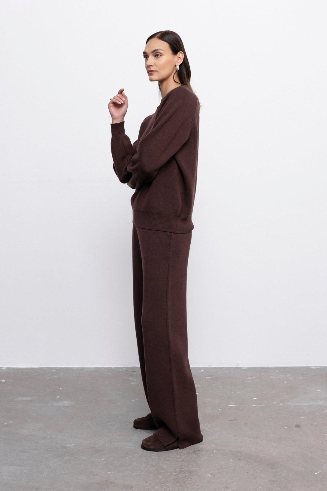'Pauline' brown trousers & sweater set