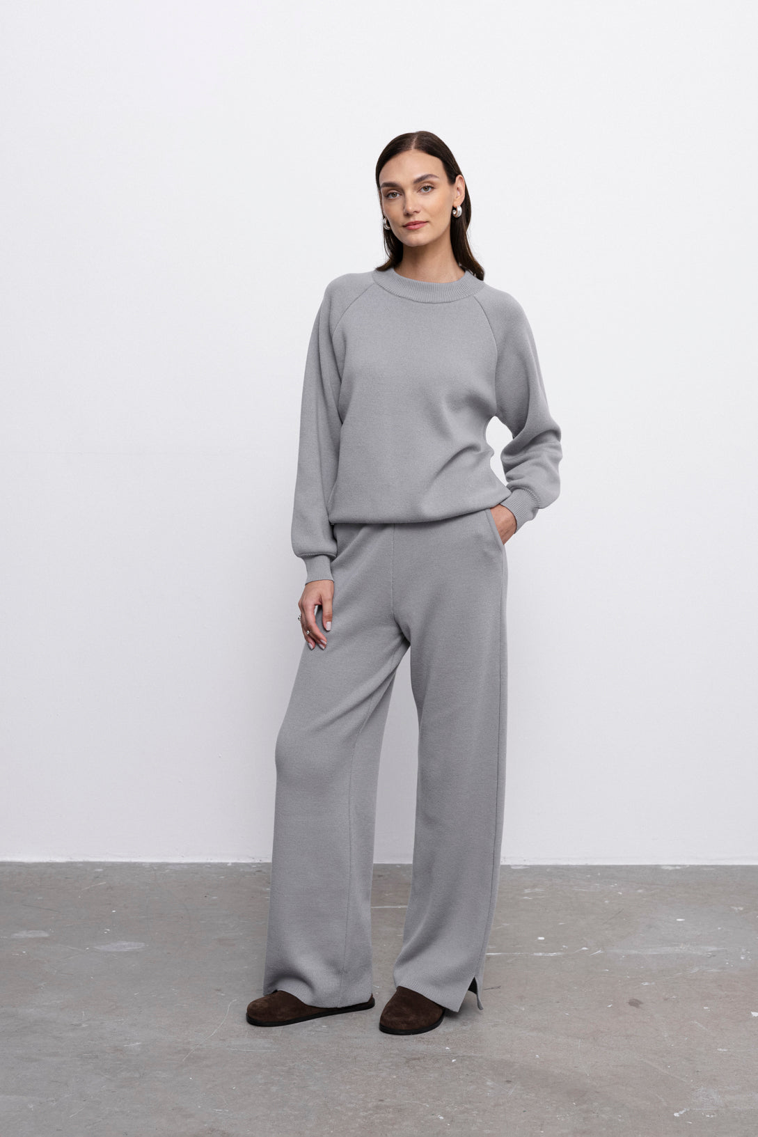 'Pauline' grey trousers & sweater set