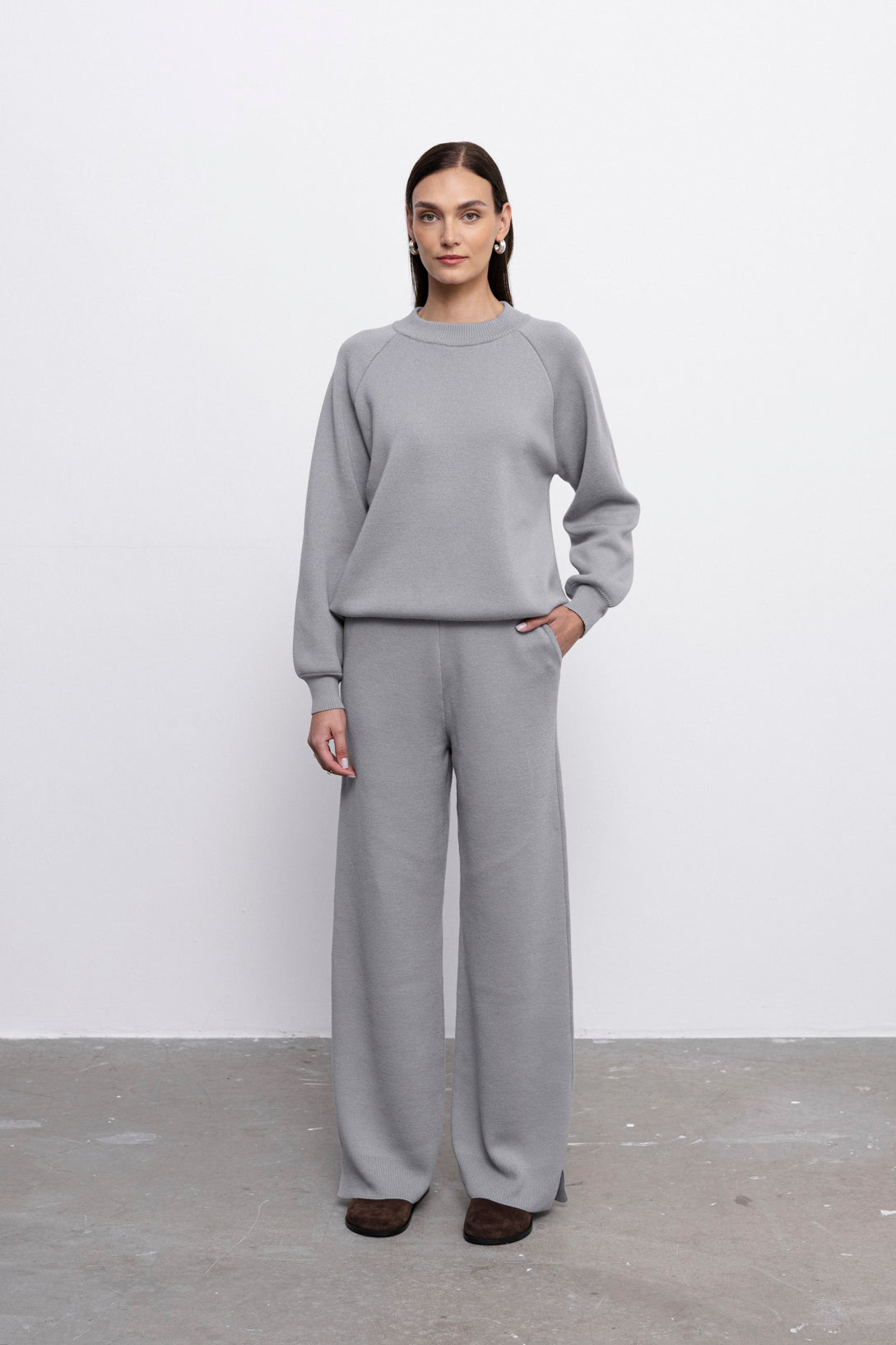 'Pauline' grey trousers & sweater set