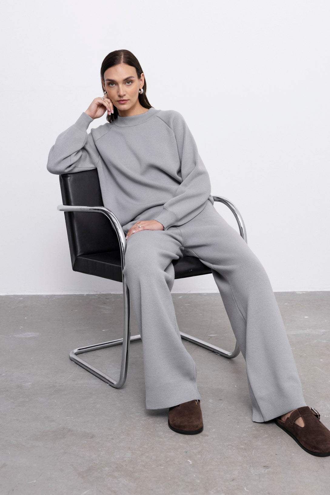 'Pauline' grey trousers & sweater set