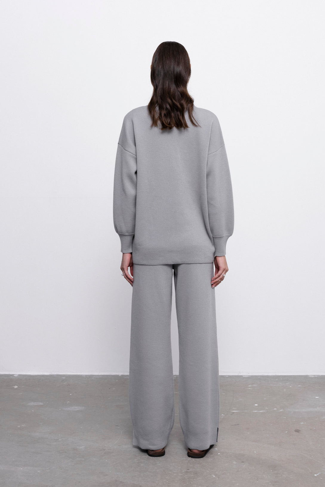 'Pauline' grey trousers & cardigan set