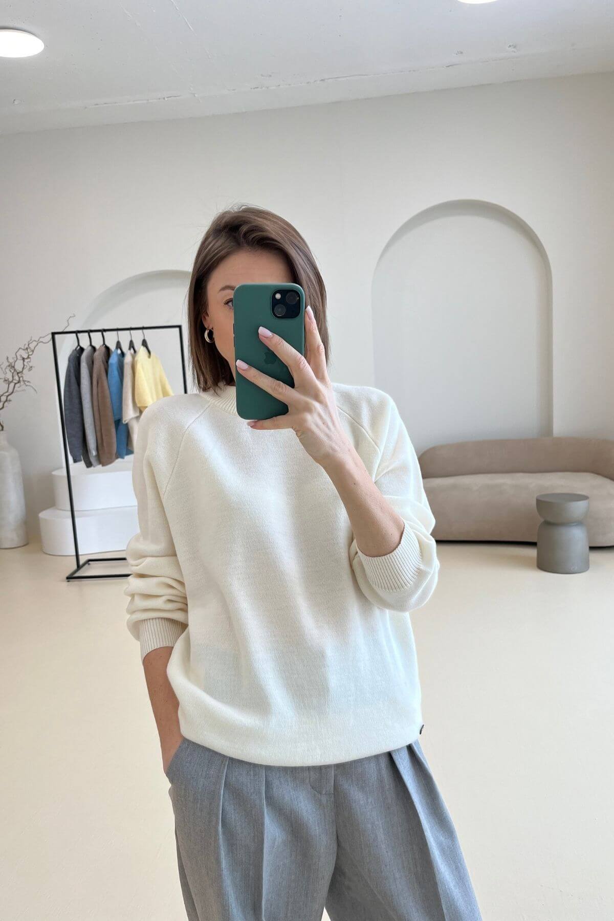 'Pauline' milk white sweater