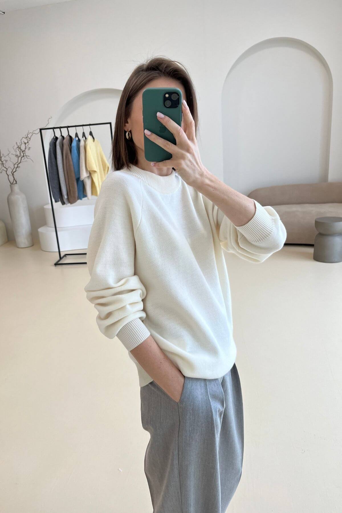 'Pauline' milk white sweater