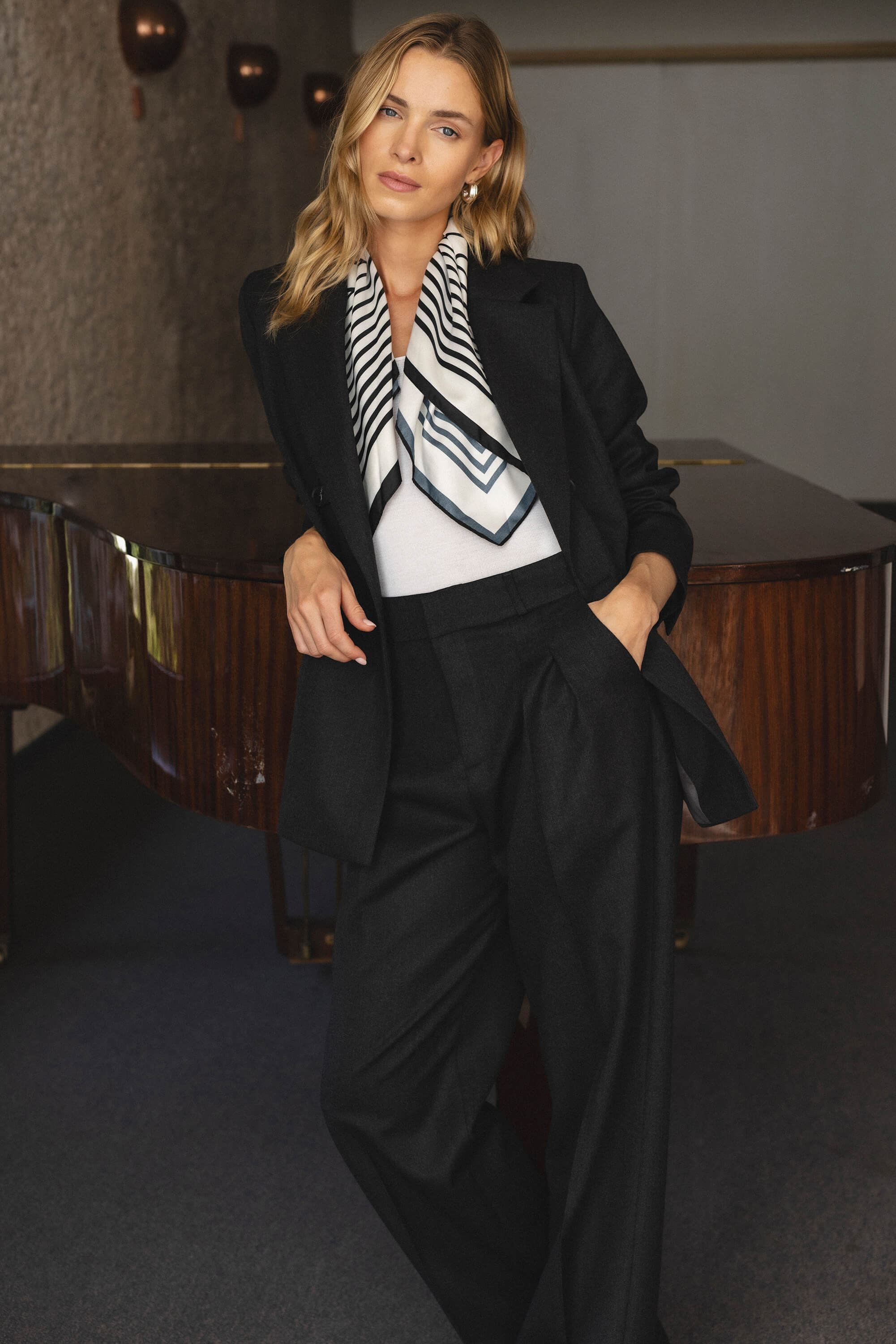 'Sophie' graphite trousers & blazer suit