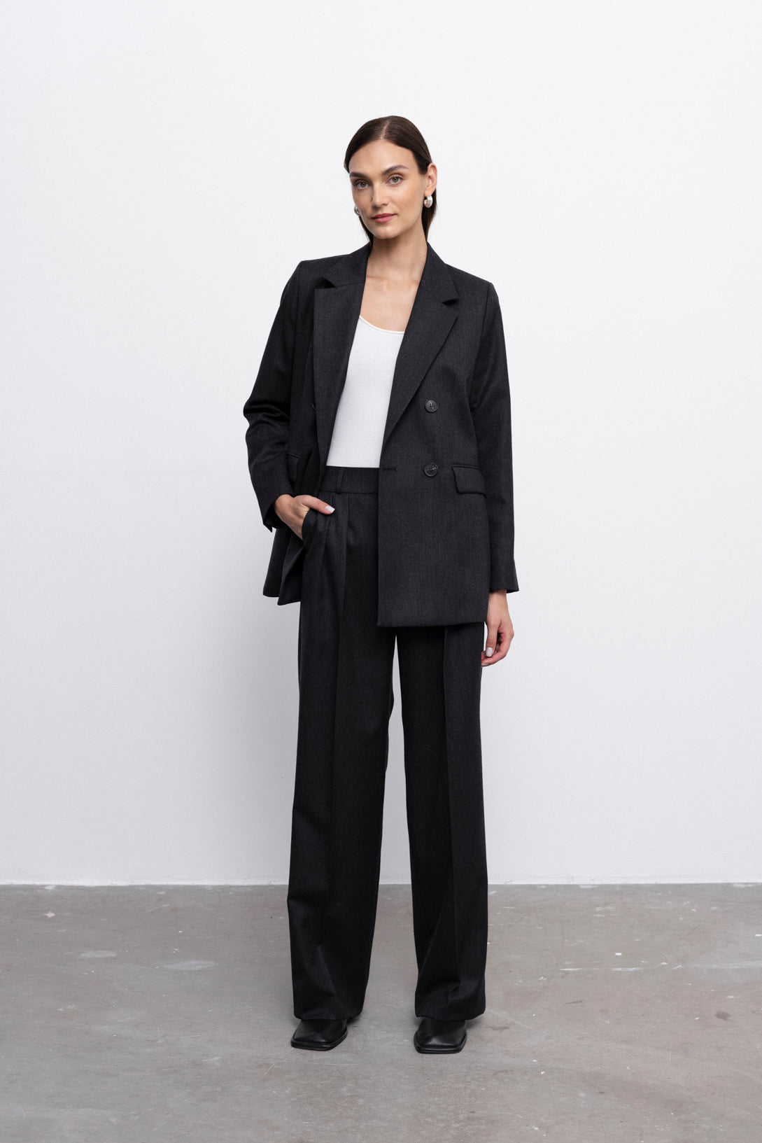 'Sophie' graphite trousers & blazer suit