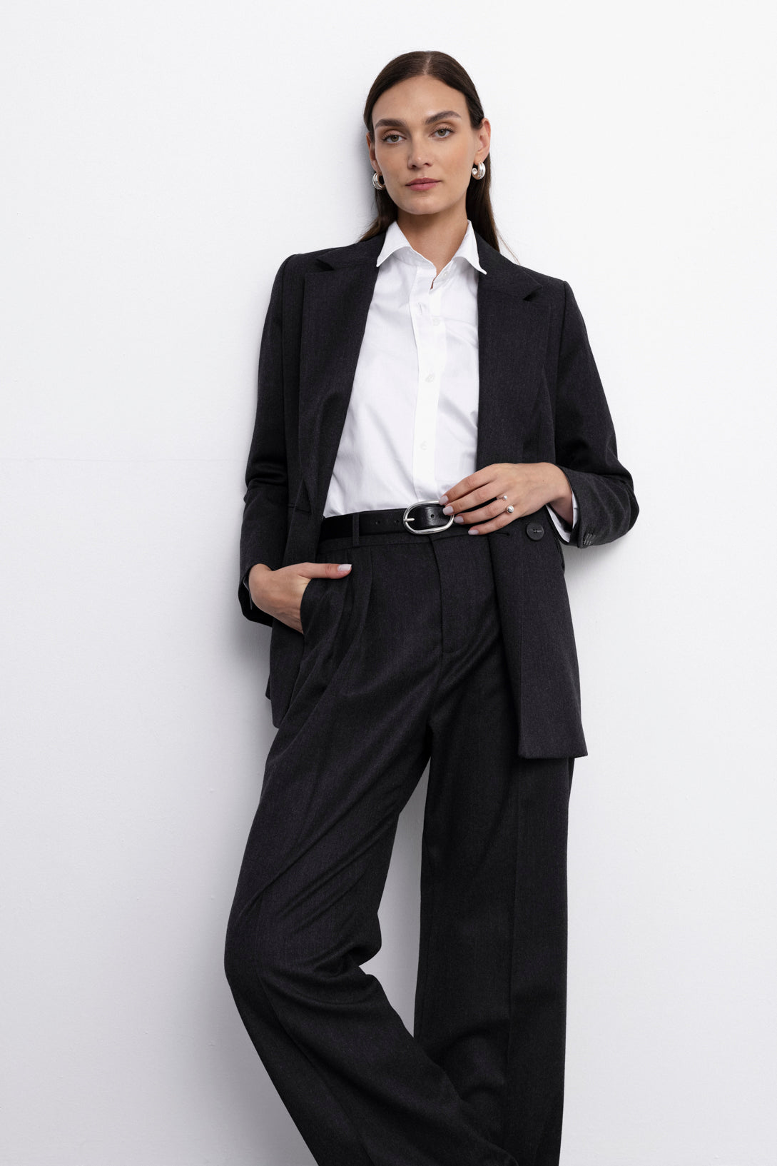 'Sophie' graphite trousers & blazer suit