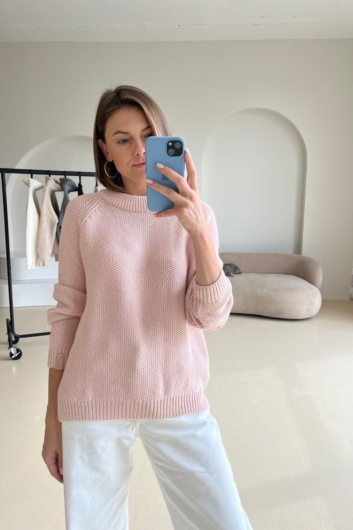 'Suzy' light peach sweater