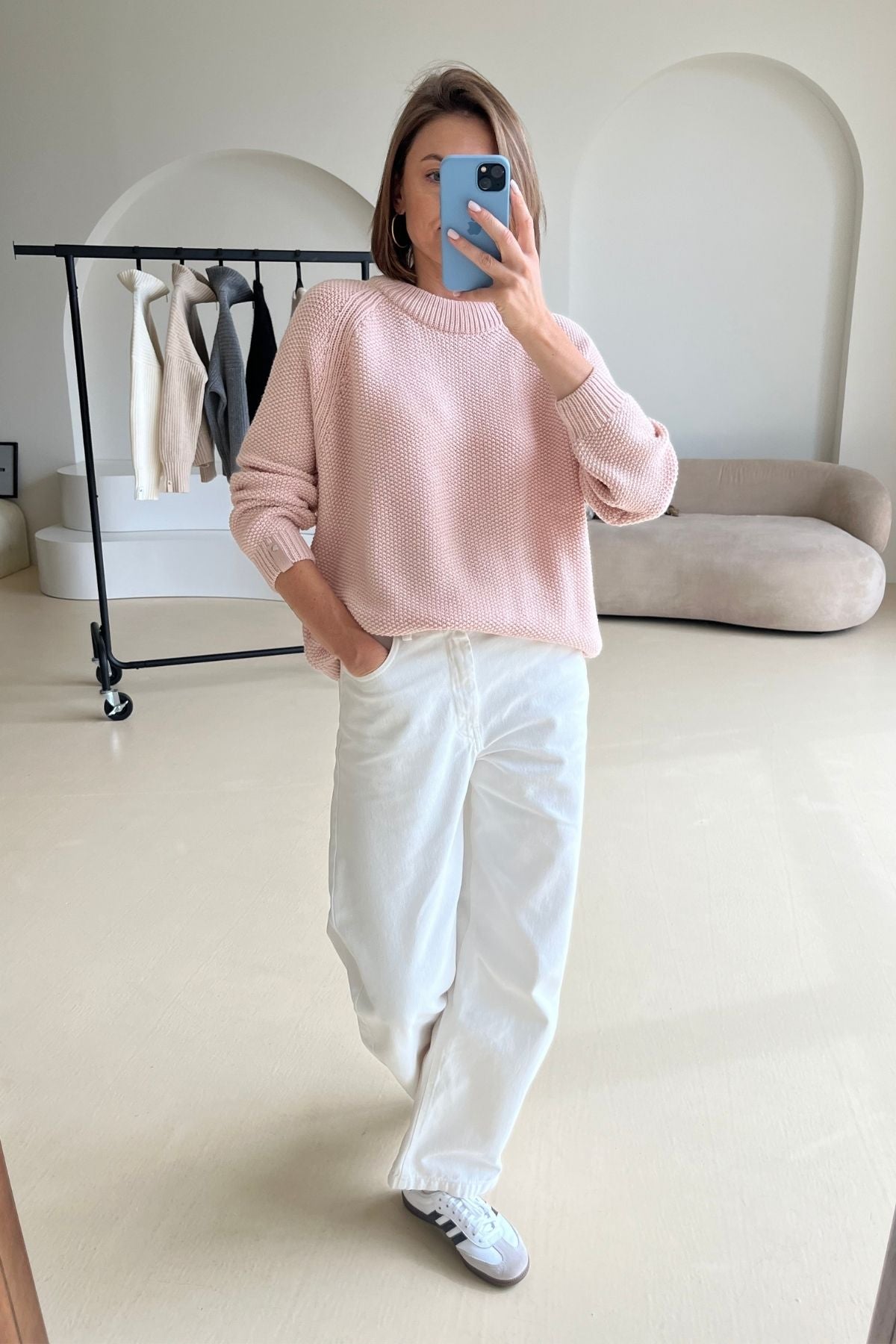 'Suzy' light peach sweater