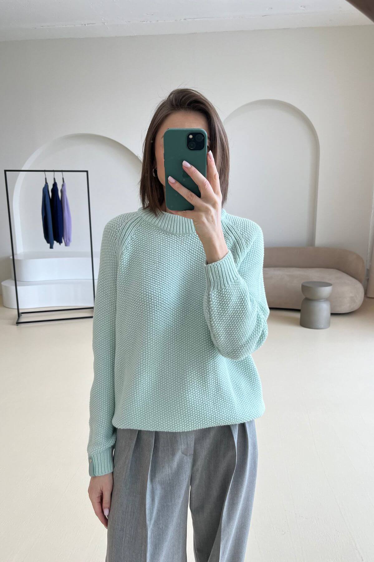 'Suzy' mint sweater