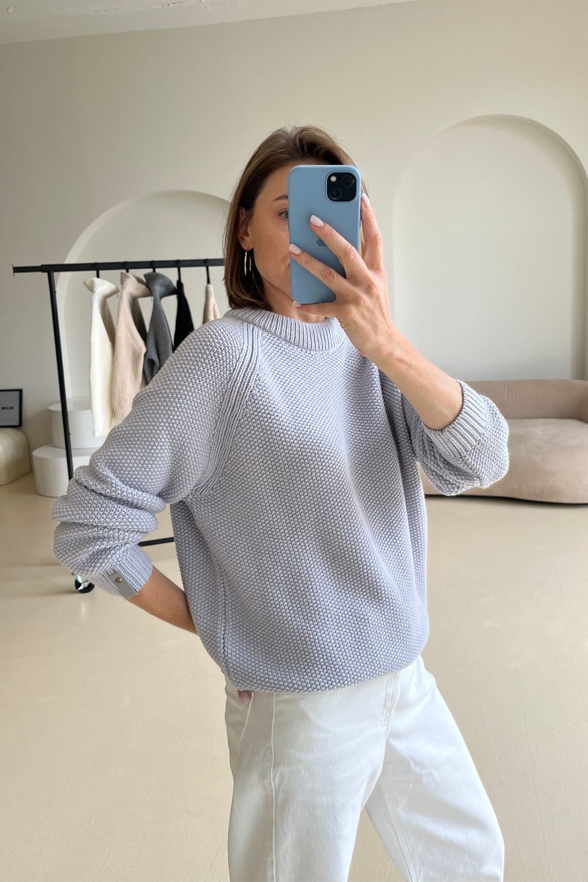 'Suzy' light grey sweater