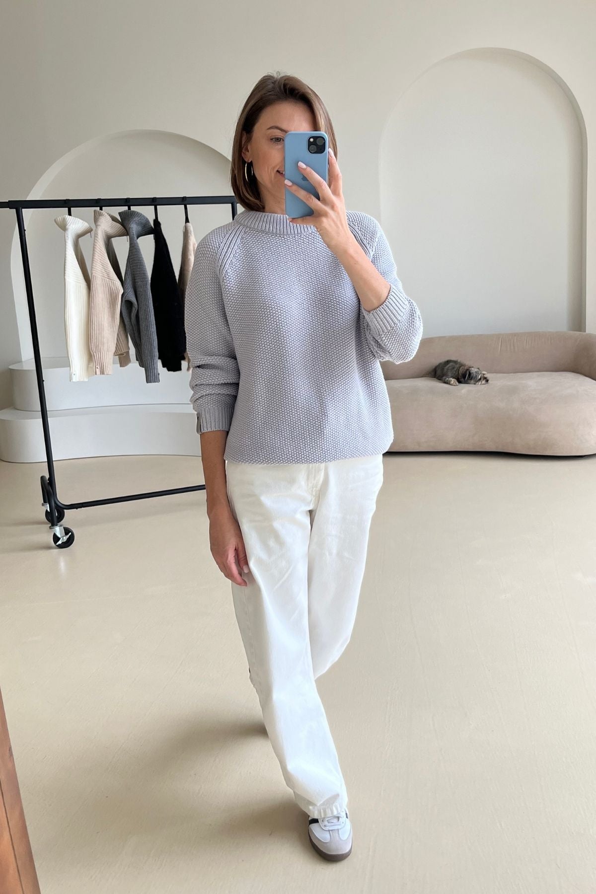 'Suzy' light grey sweater
