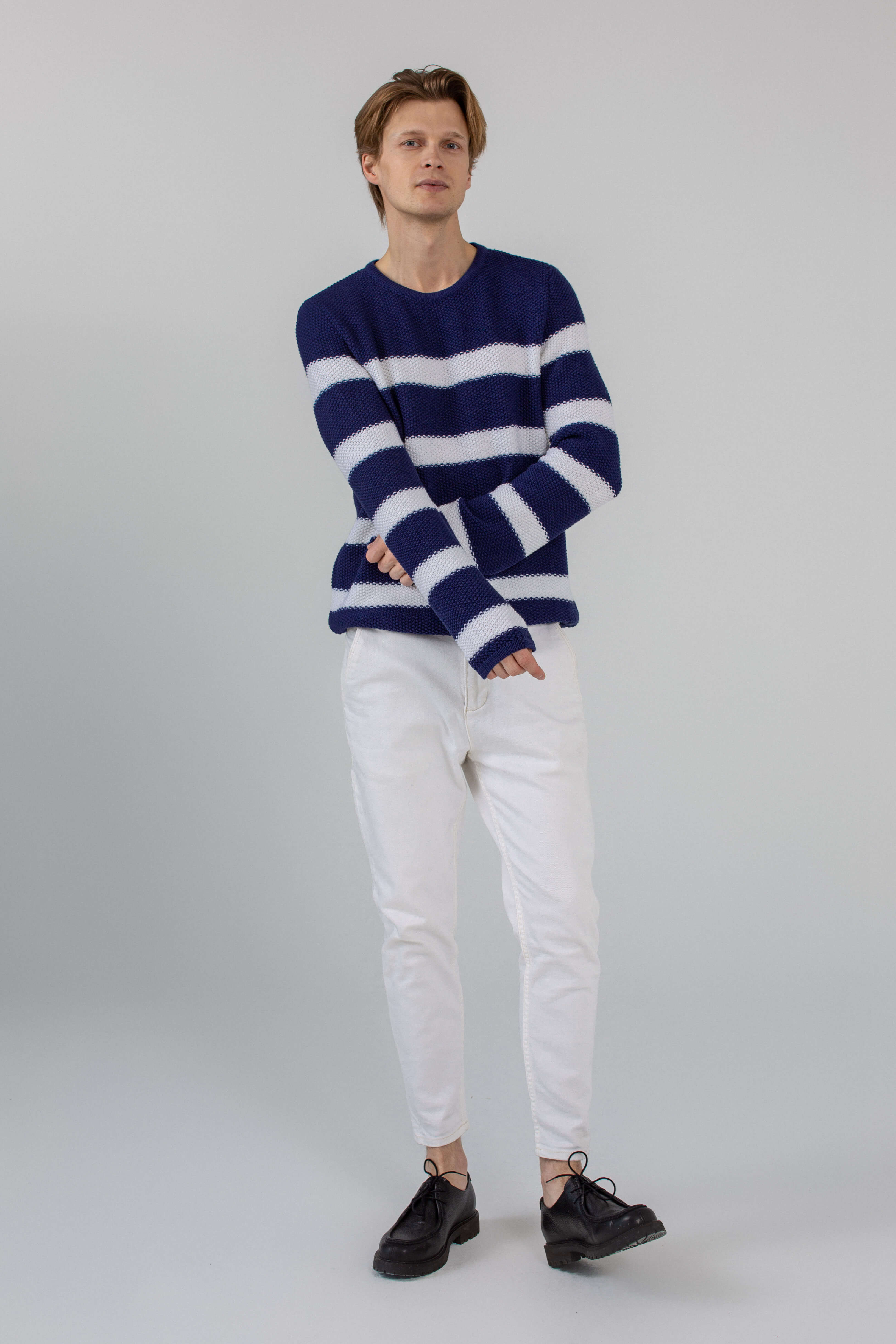 'Andrew' dark blue/white sweater