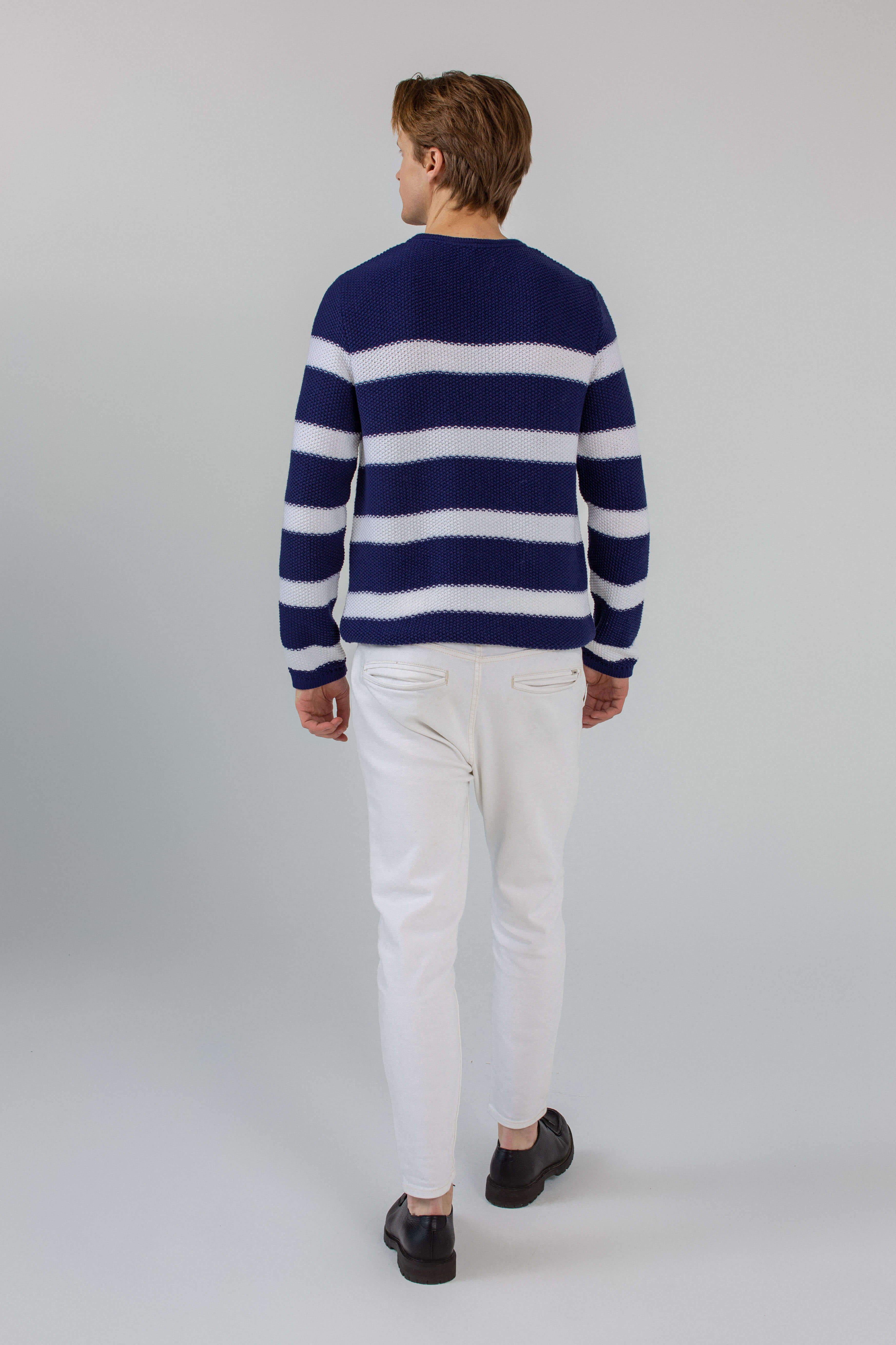 'Andrew' dark blue/white sweater