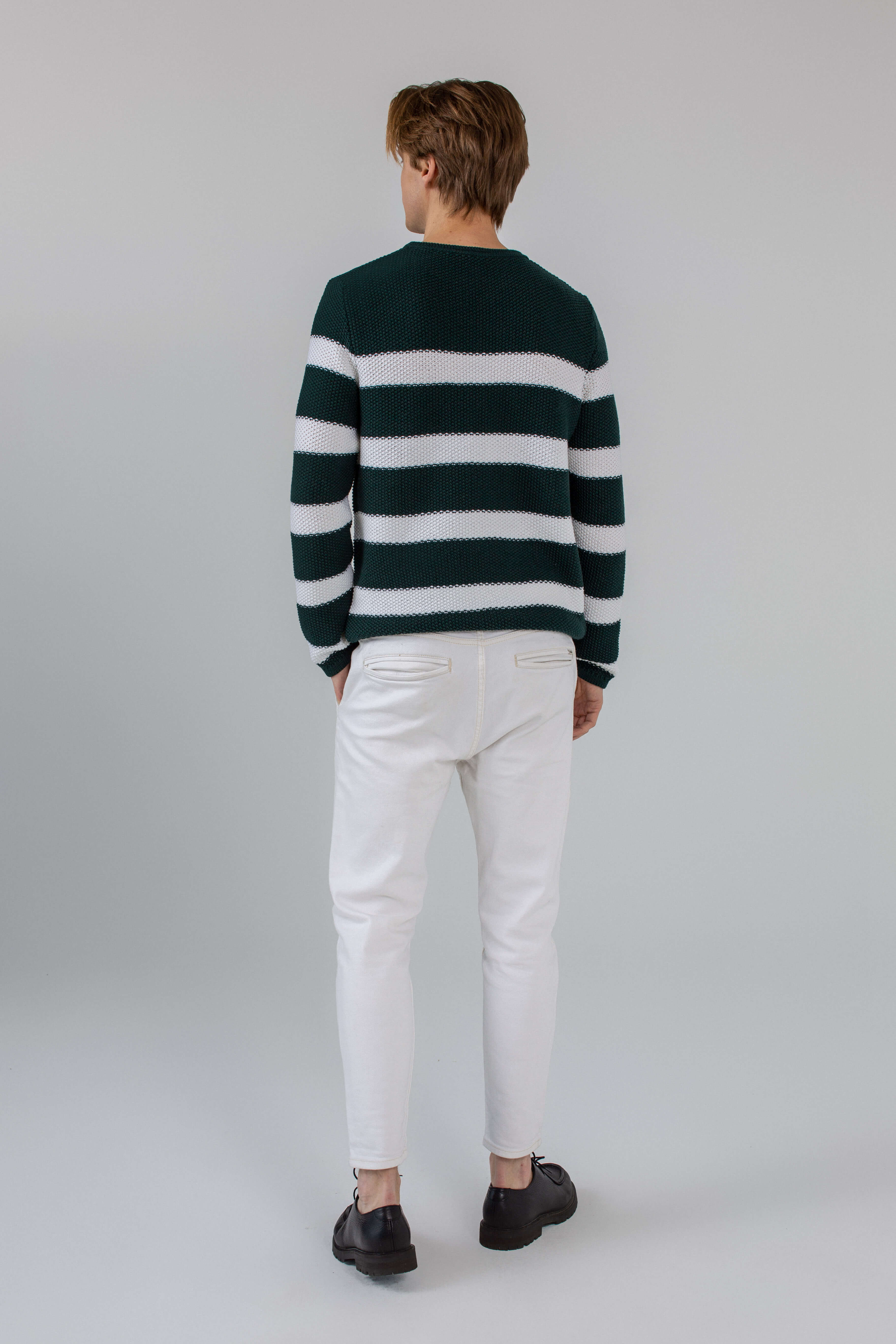 'Andrew' dark green/white sweater