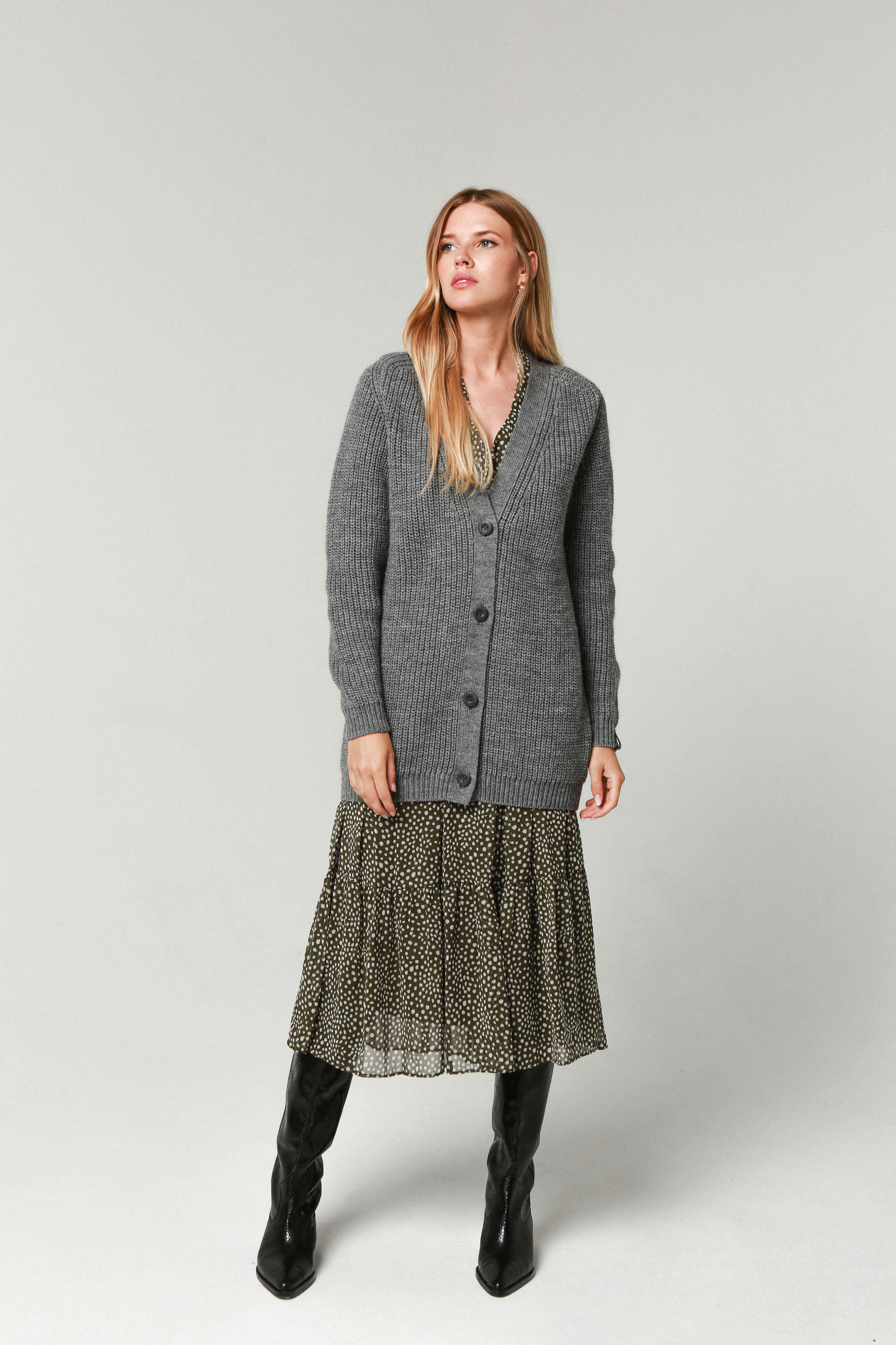 'Eliza' grey cardigan