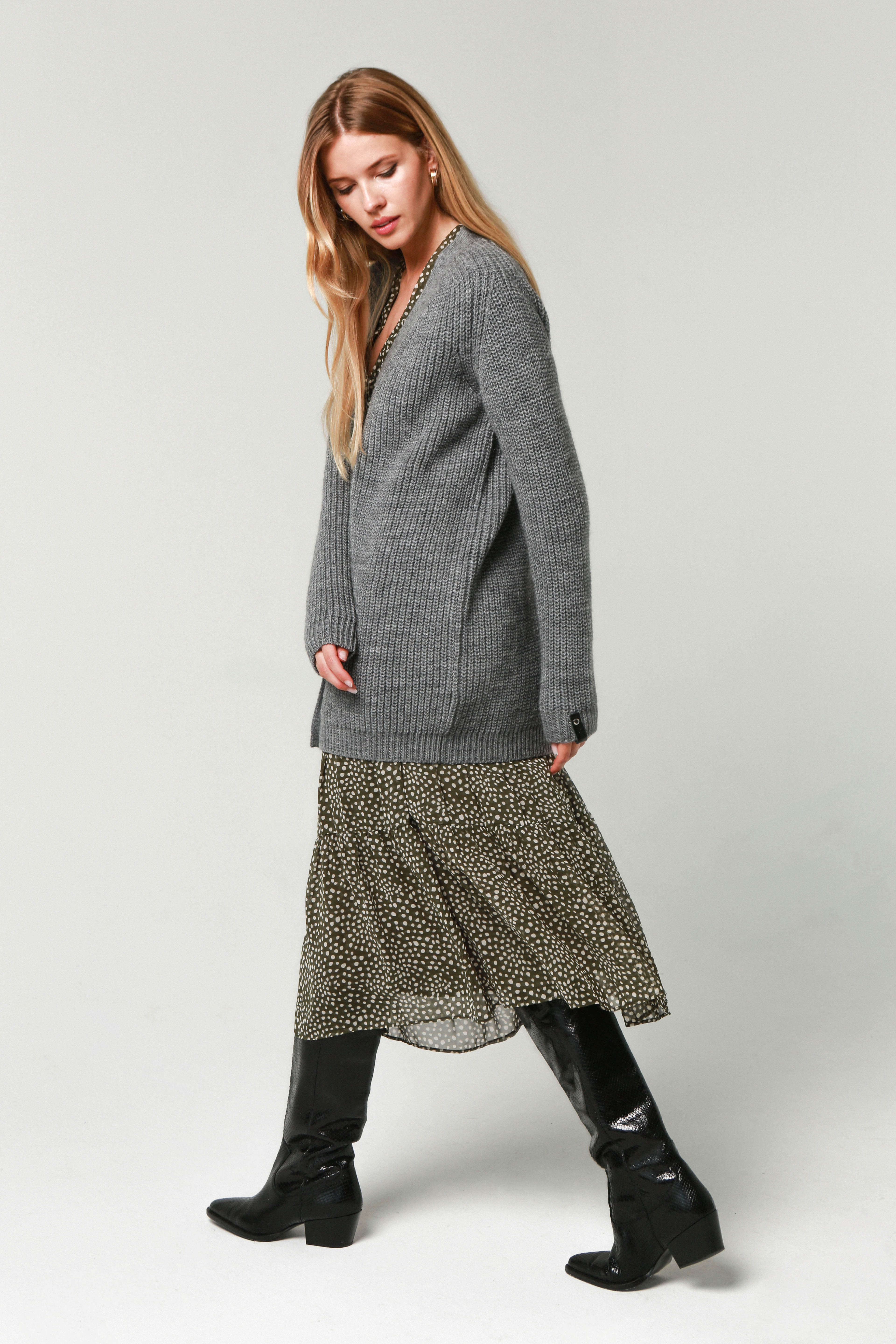 'Eliza' grey cardigan