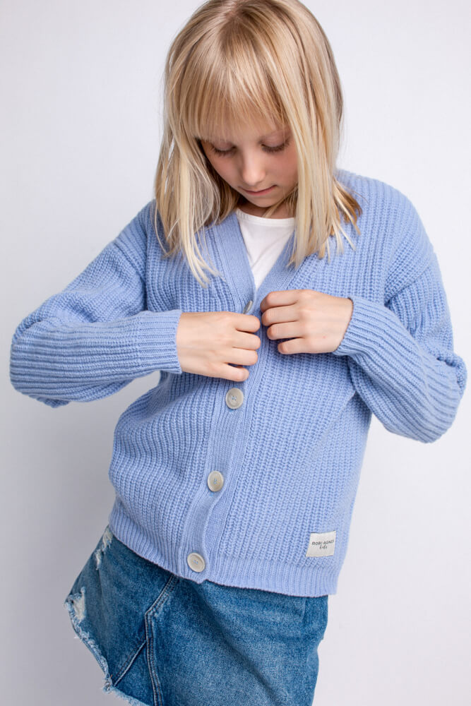 'Ema' light blue kids cardigan