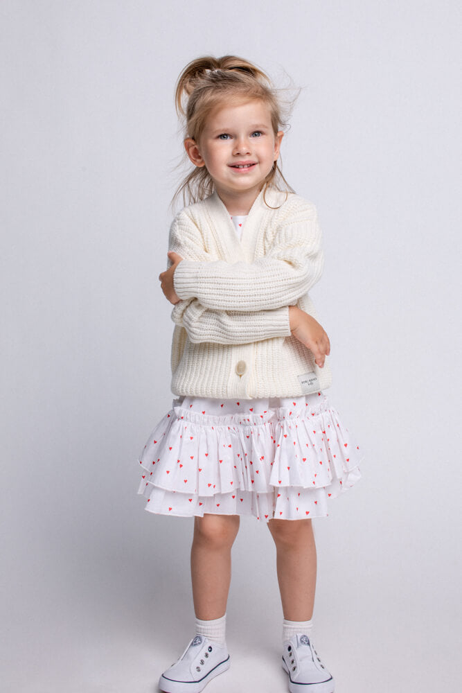 'Ema' milk white kids cardigan