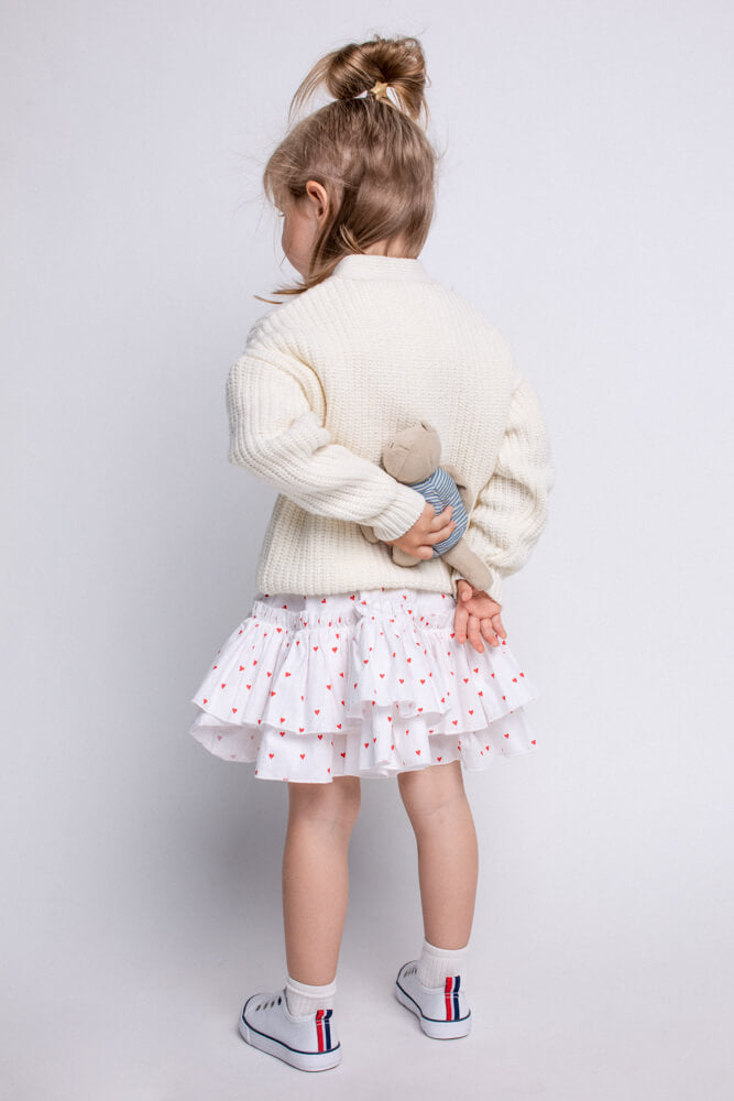 'Ema' milk white kids cardigan