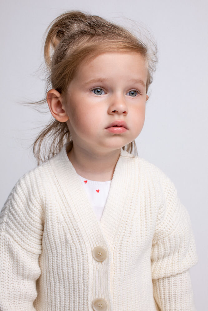 'Ema' milk white kids cardigan