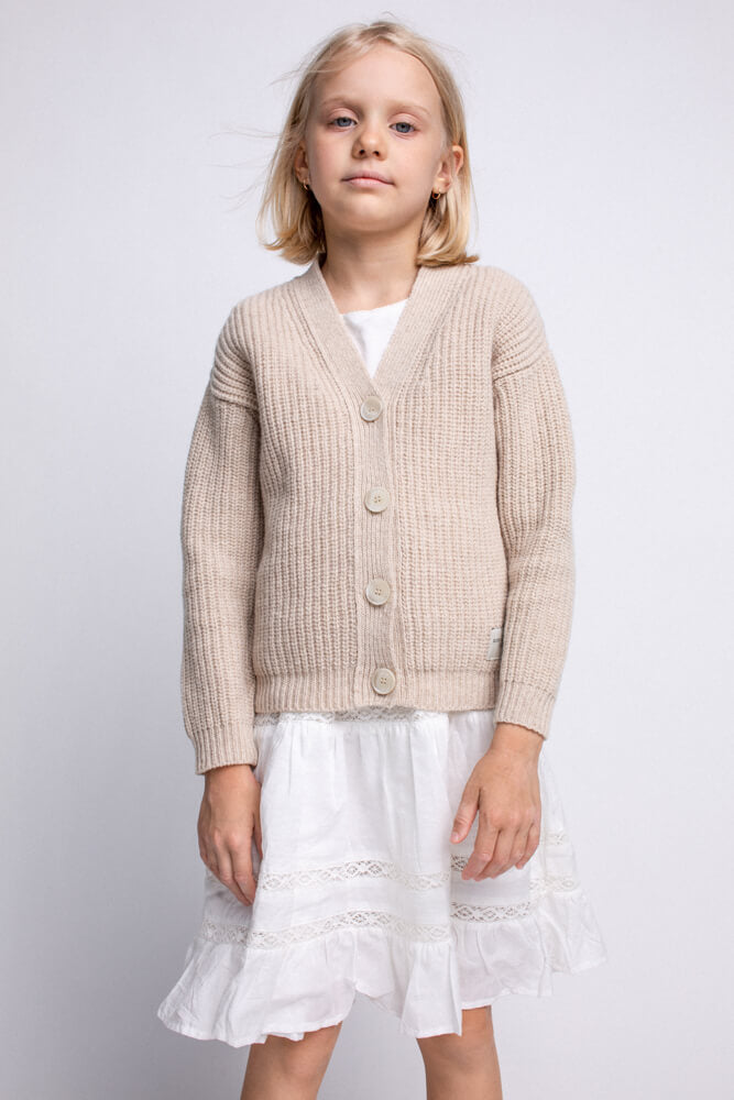 'Ema' light sand kids cardigan