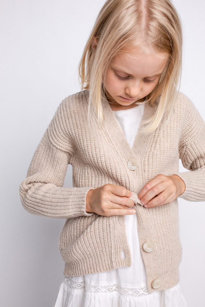 'Ema' light sand kids cardigan